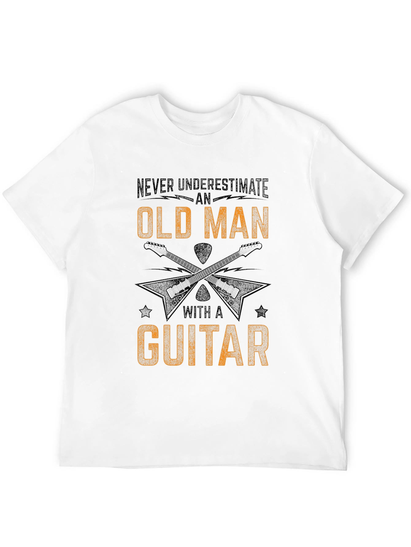 Old Man with a Guitar Black T-Shirt