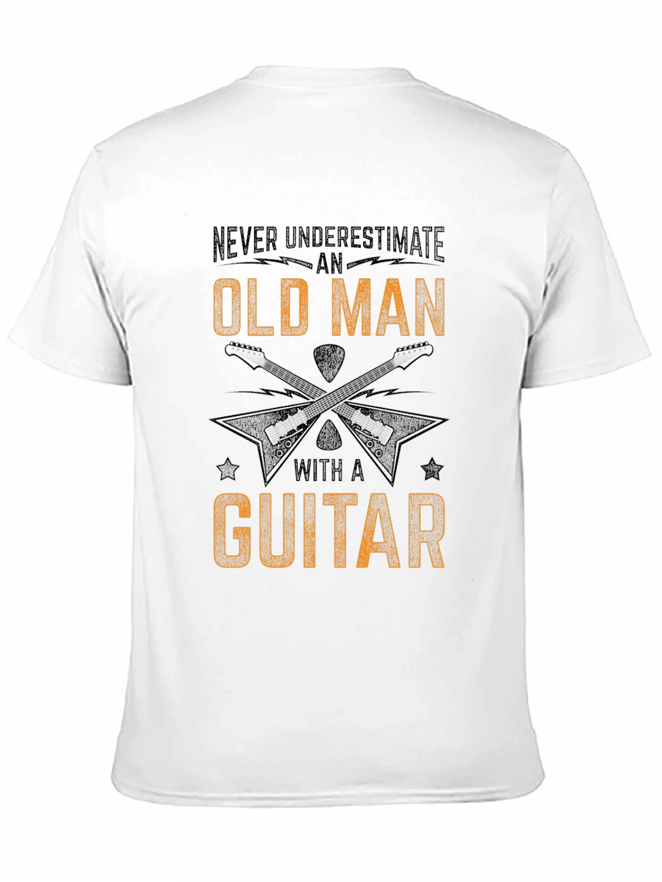 Old Man with a Guitar Black T-Shirt