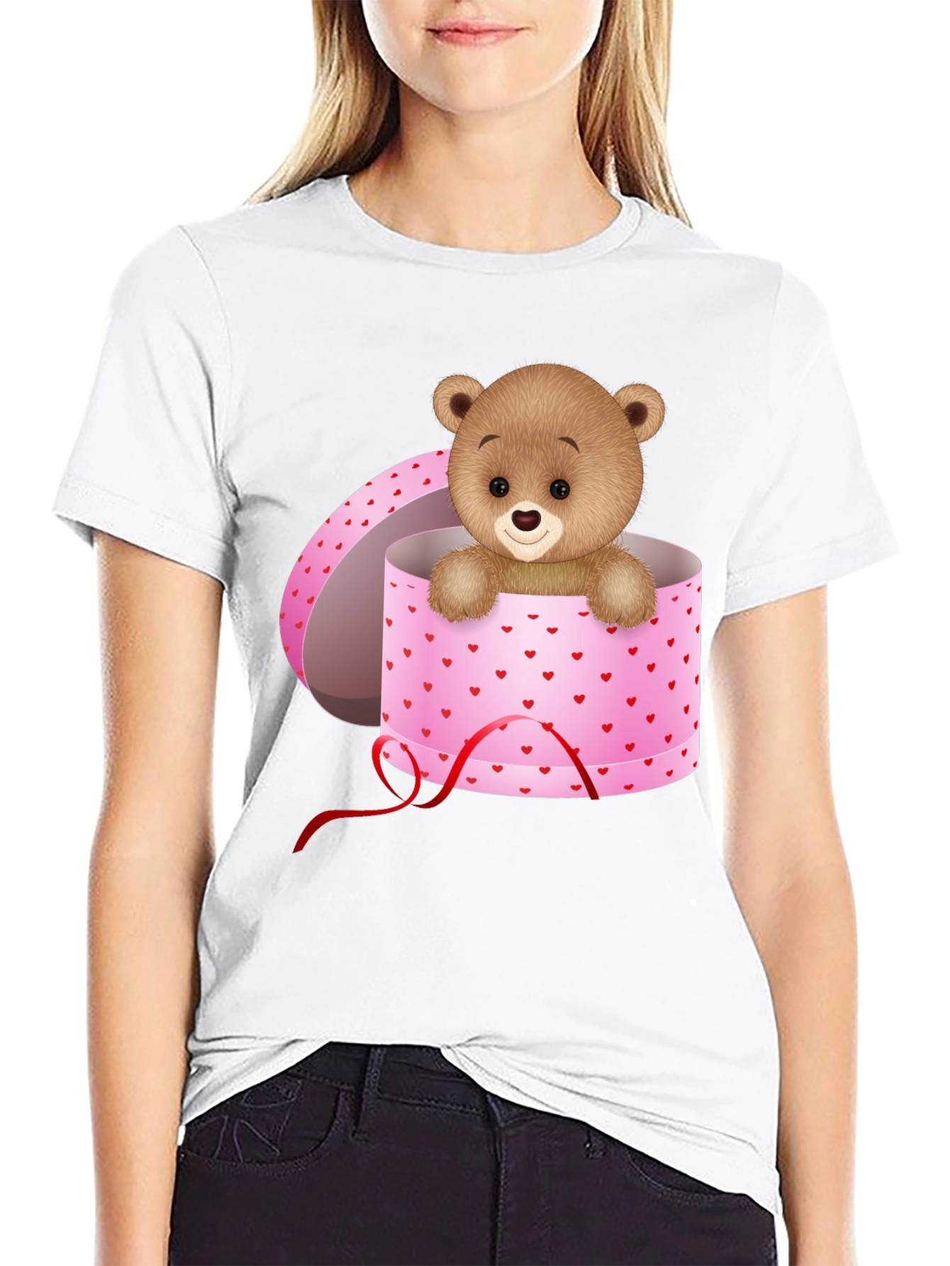 Teddy Bear in Gift Box Graphic T-Shirt