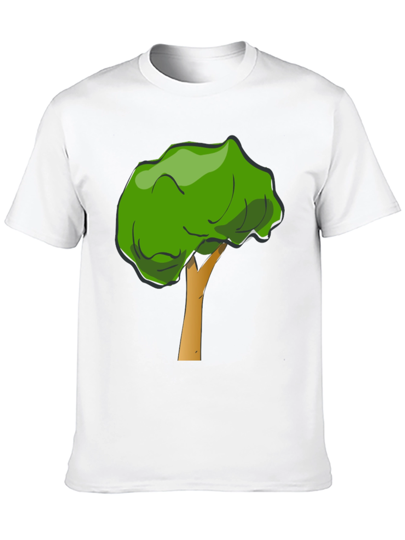 Cartoon Tree Graphic Tee - Unisex Black T-Shirt
