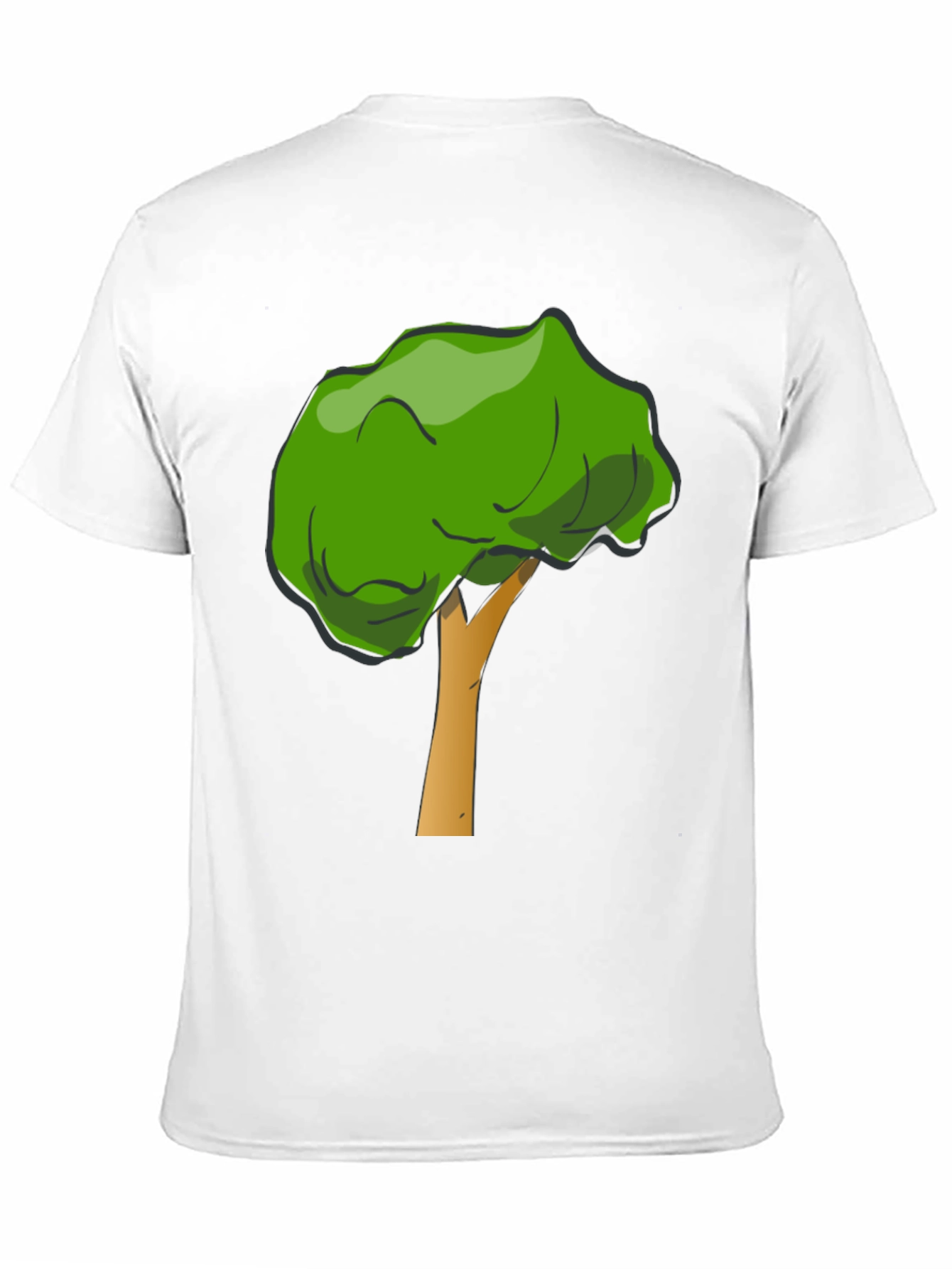 Cartoon Tree Graphic Tee - Unisex Black T-Shirt