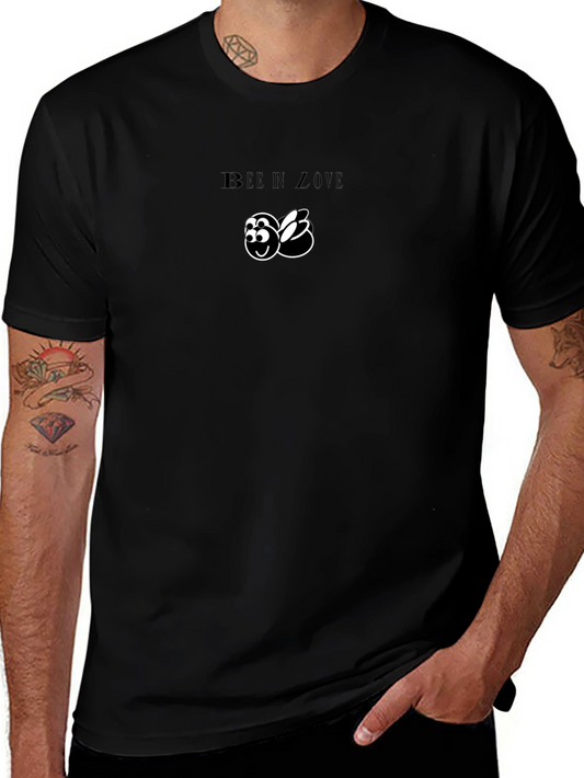 Bee In Love Graphic Black T-Shirt