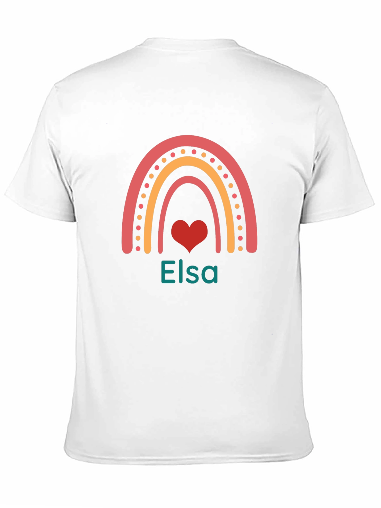Elsa Rainbow Heart Black T-Shirt