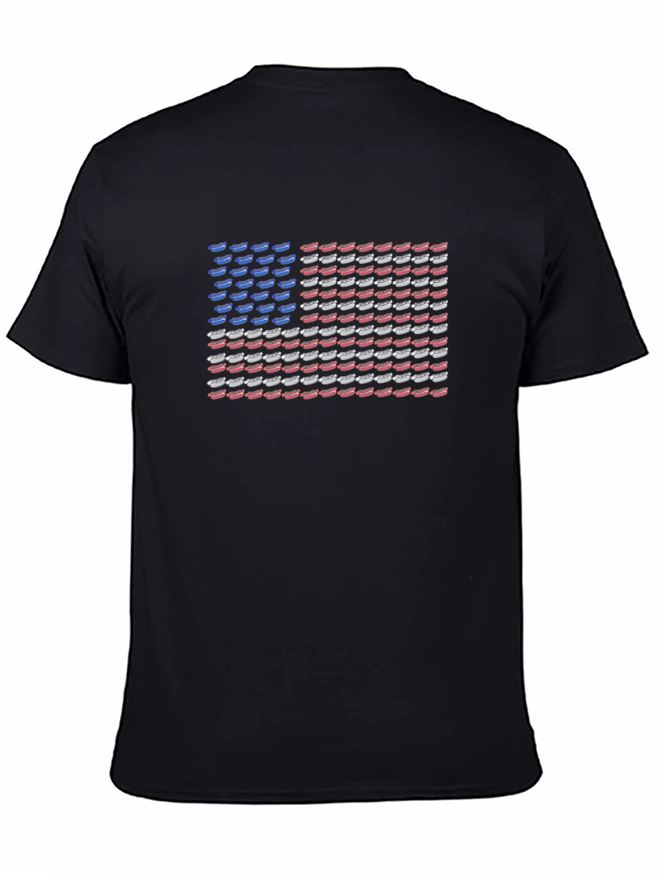 American Flag Hotdog Graphic T-Shirt