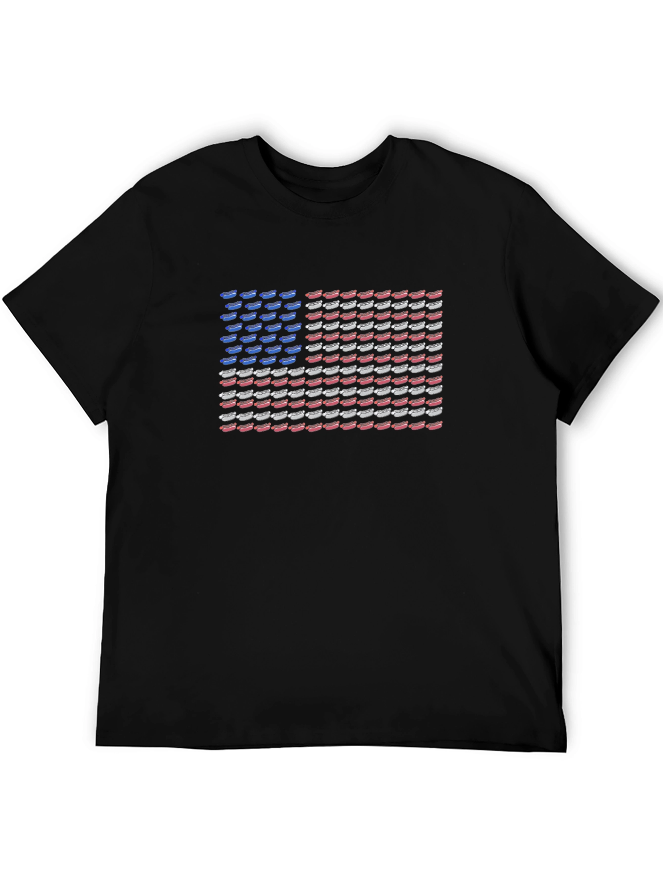 American Flag Hotdog Graphic T-Shirt