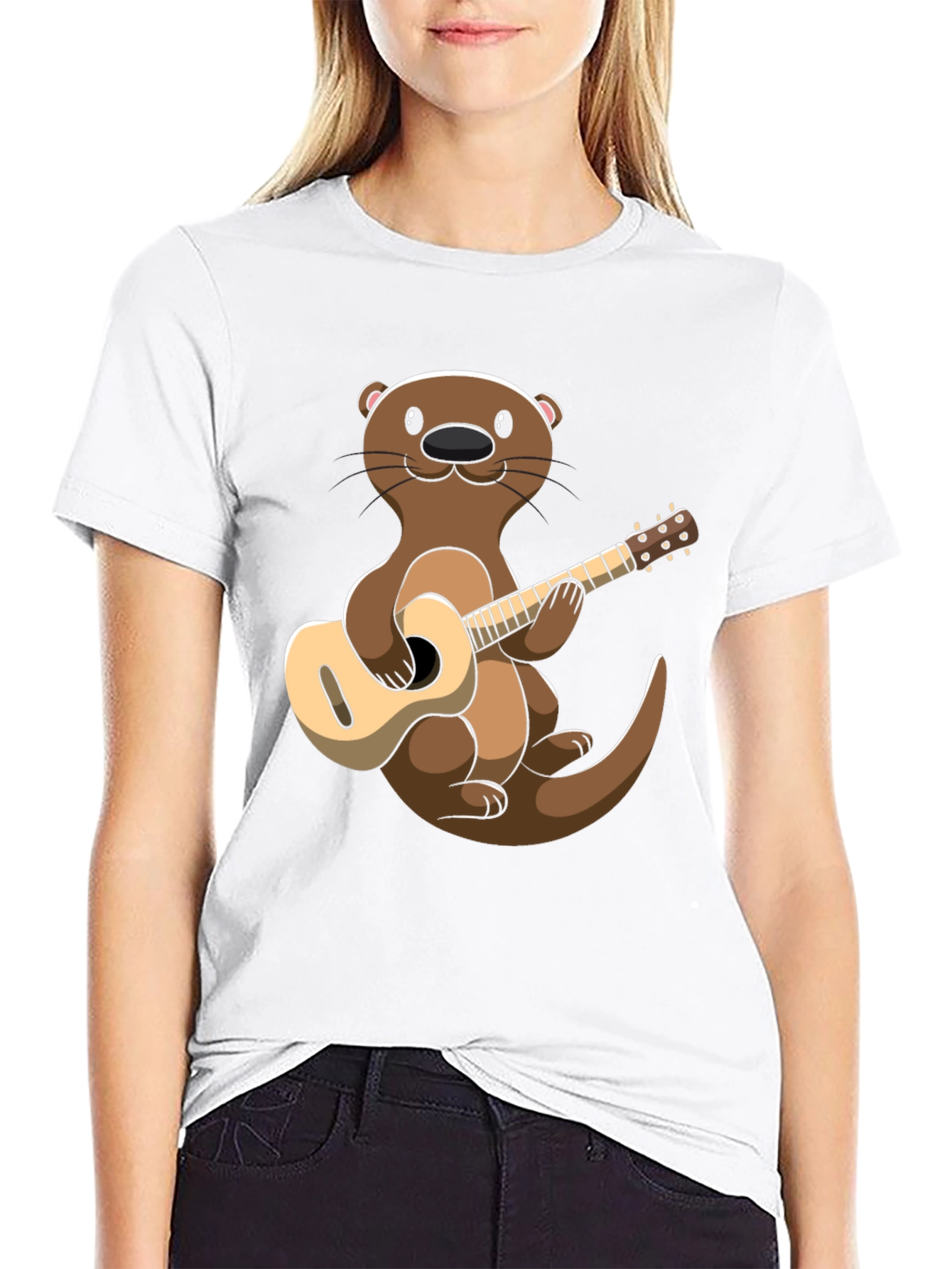 Otter Playing Guitar Graphic T-Shirt