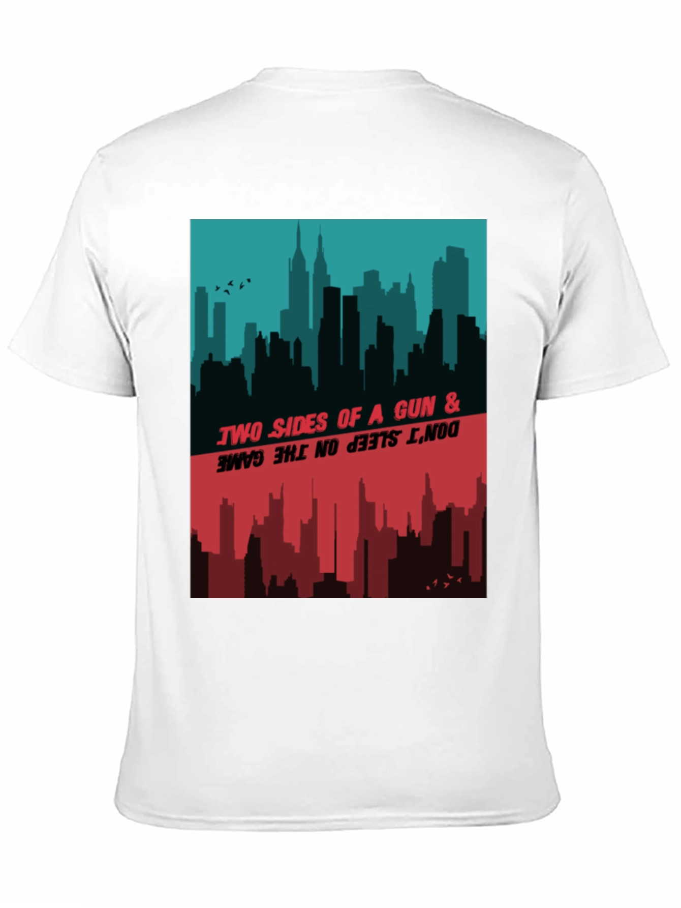 Two Sides Graphic Tee - Cityscape Design