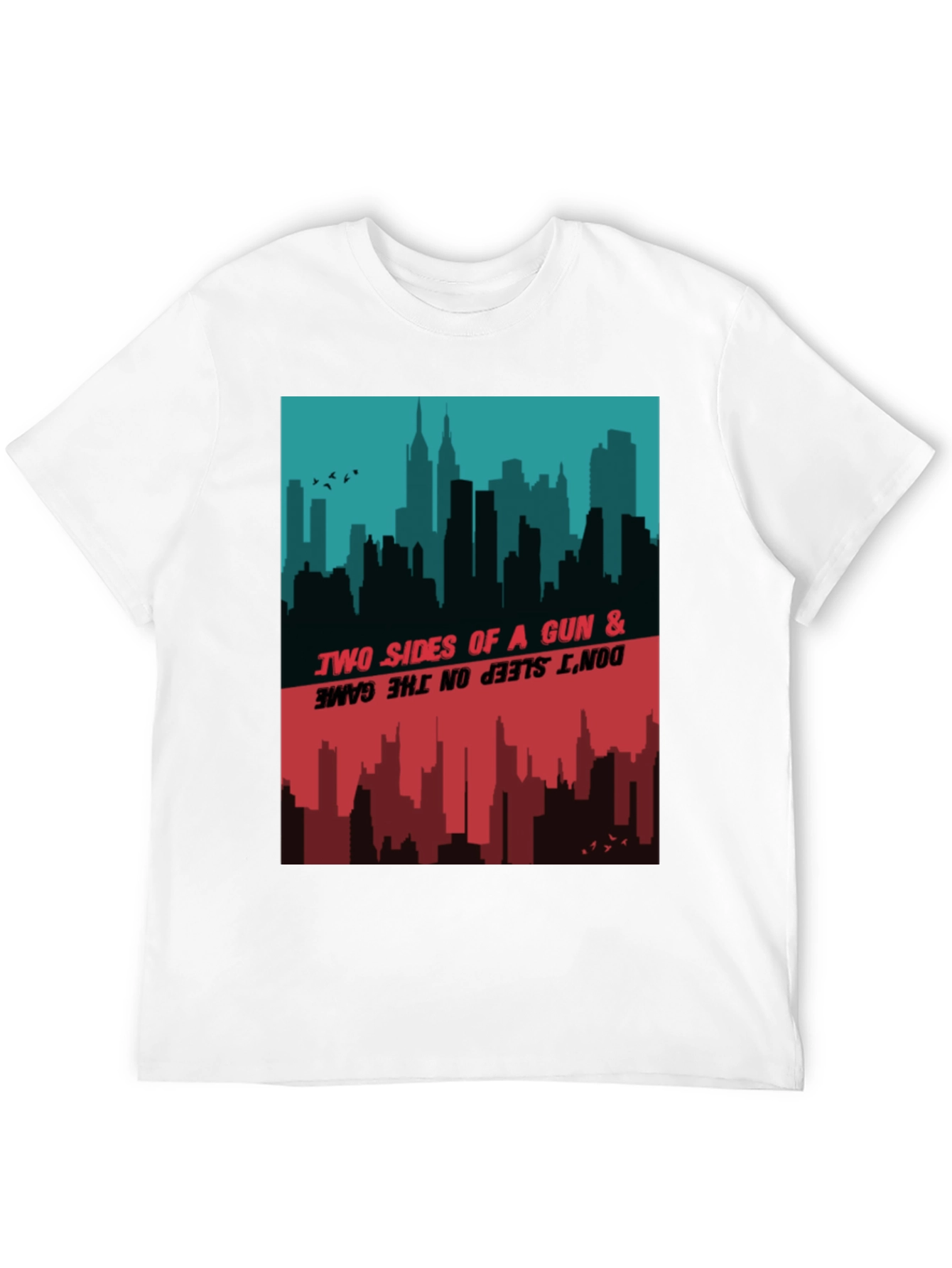 Two Sides Graphic Tee - Cityscape Design