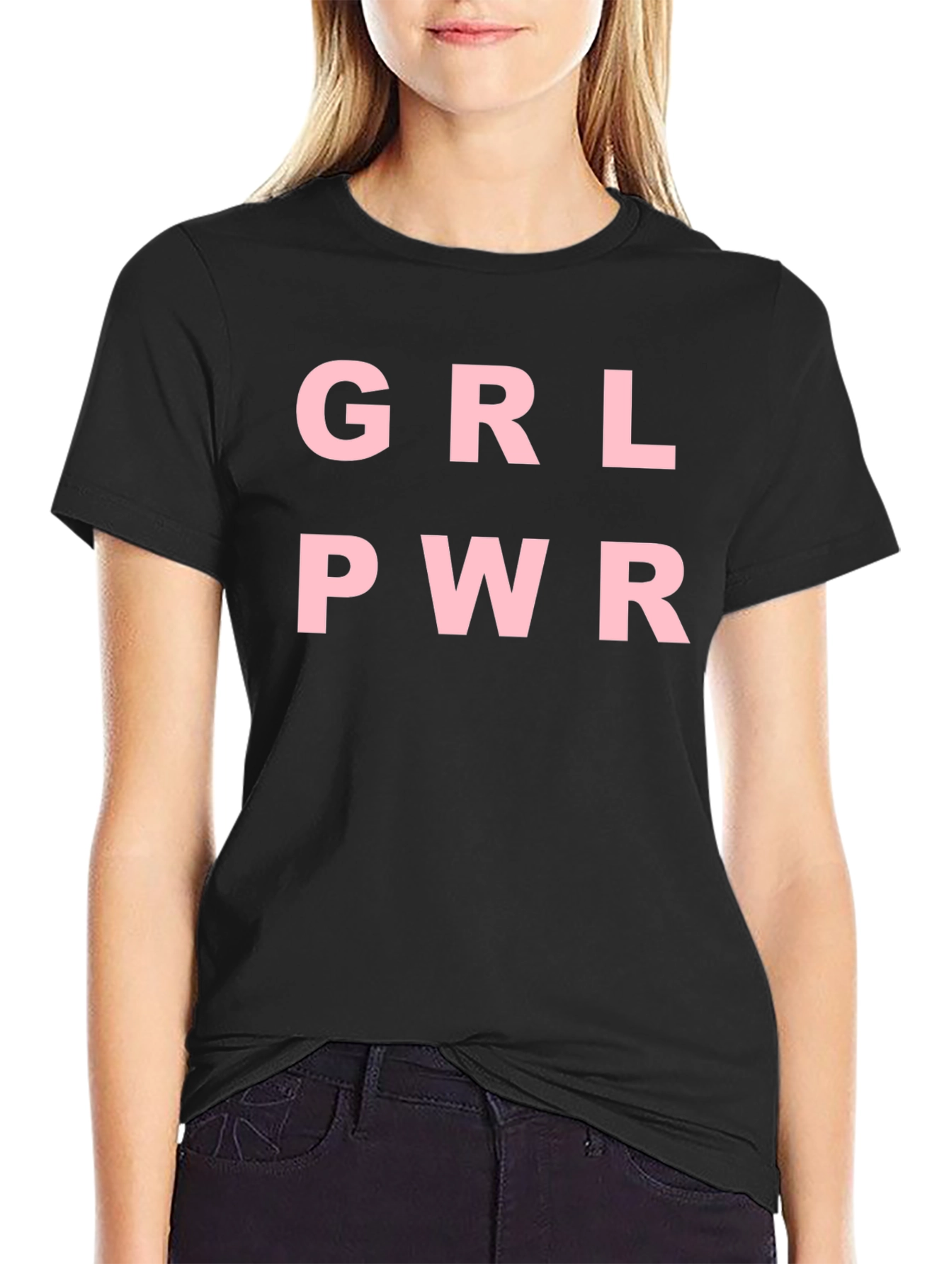 GRL PWR Graphic Tee - Empowering Black T-Shirt