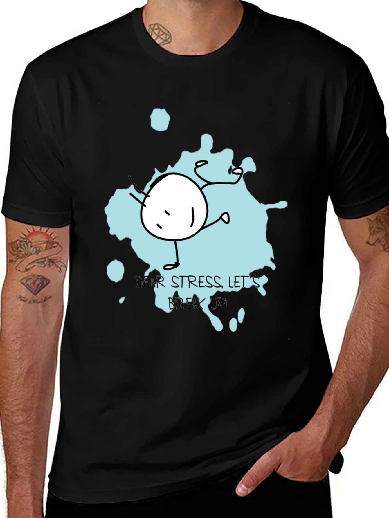 Dear Stress Breakup Black Tee