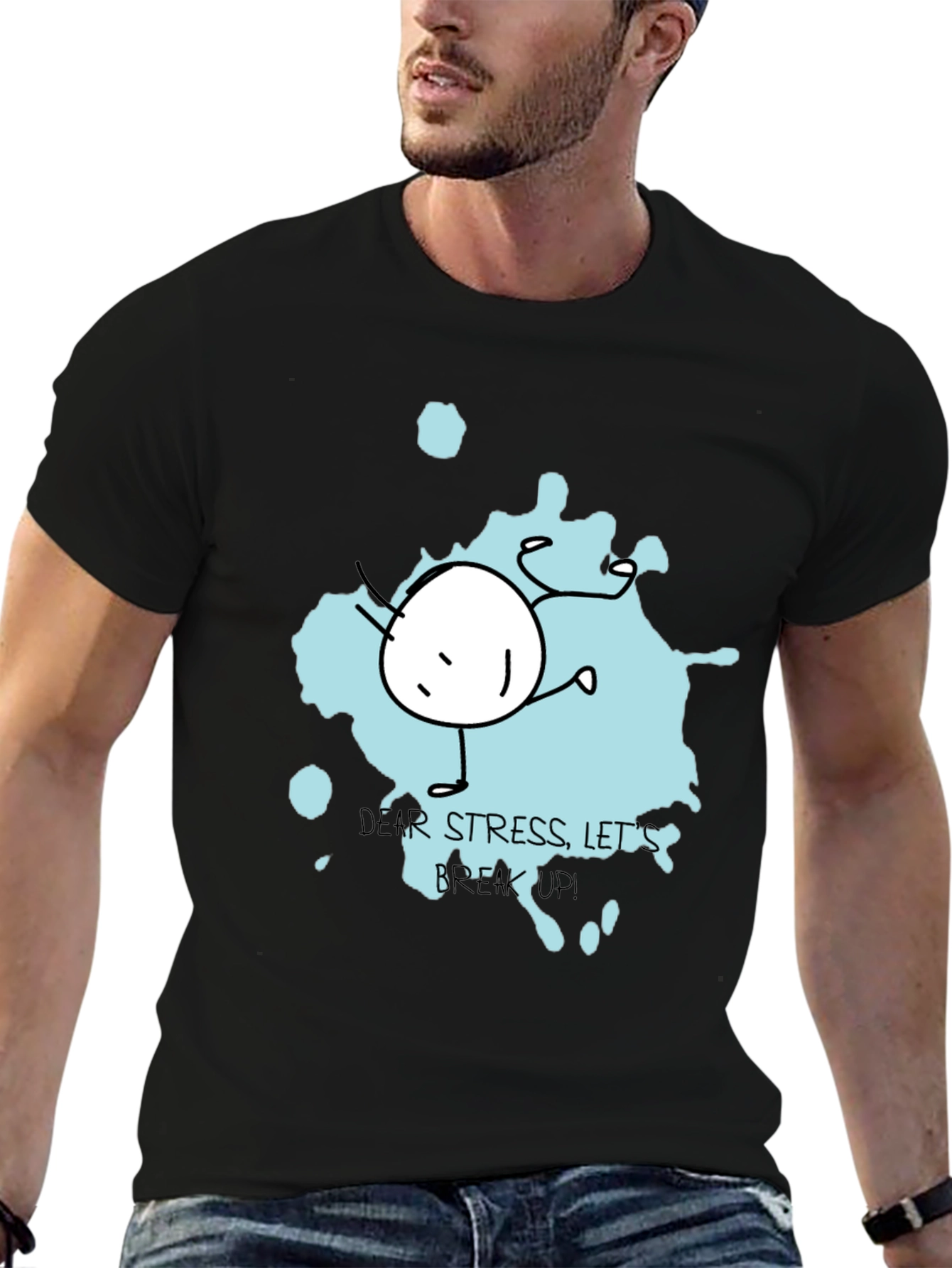 Dear Stress Breakup Black Tee