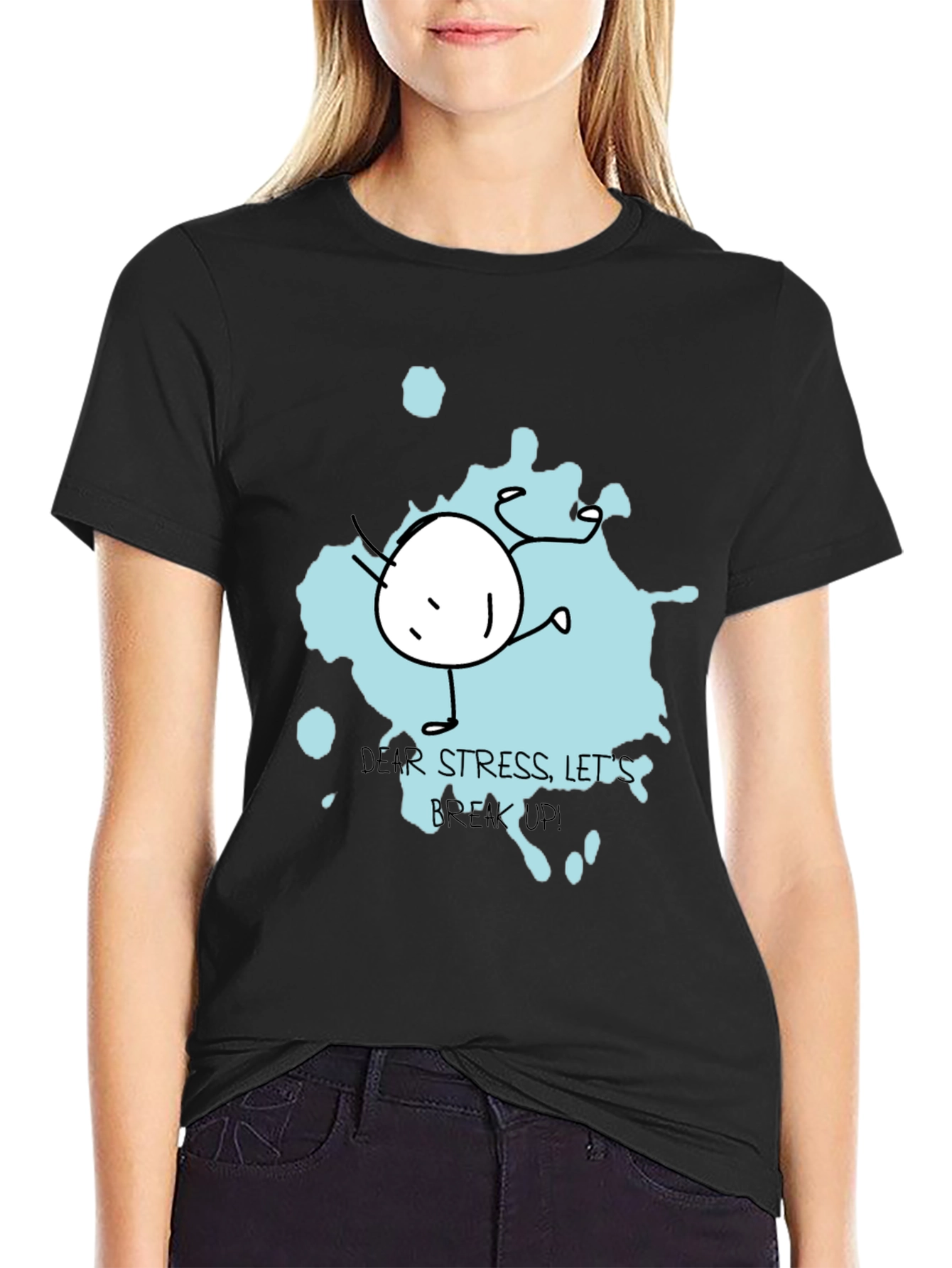 Dear Stress Breakup Black Tee