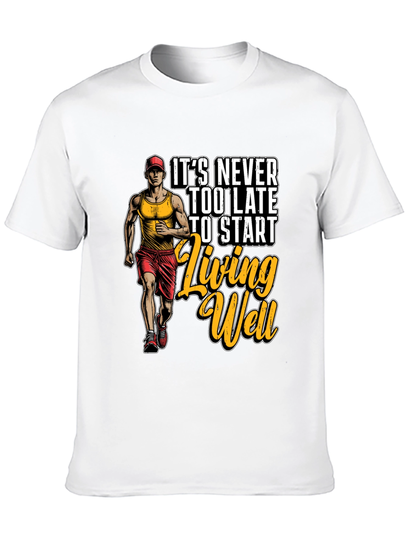 Motivational Running T-Shirt: Living Well