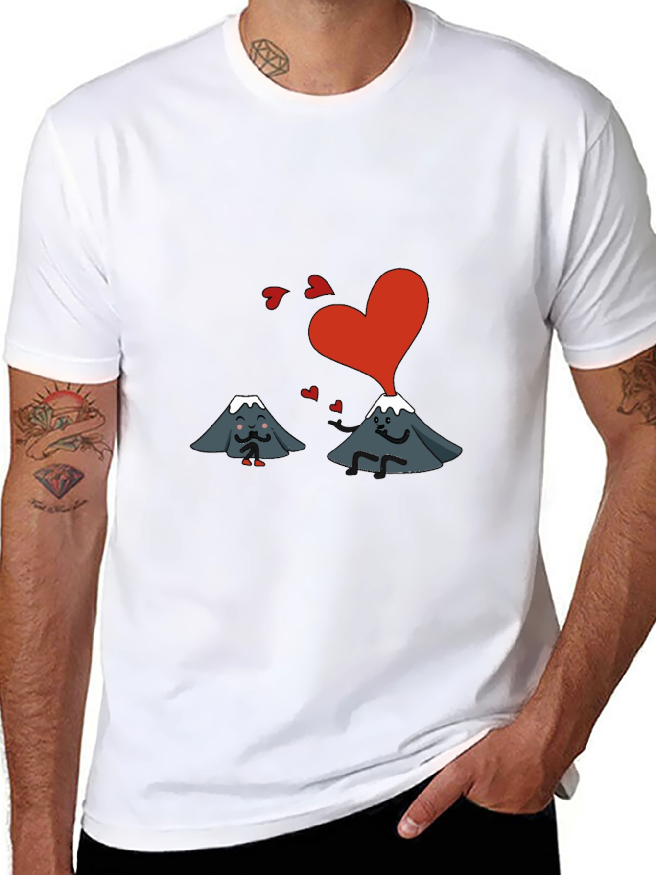 Volcano Love T-Shirt - Black - Cute Graphic Tee