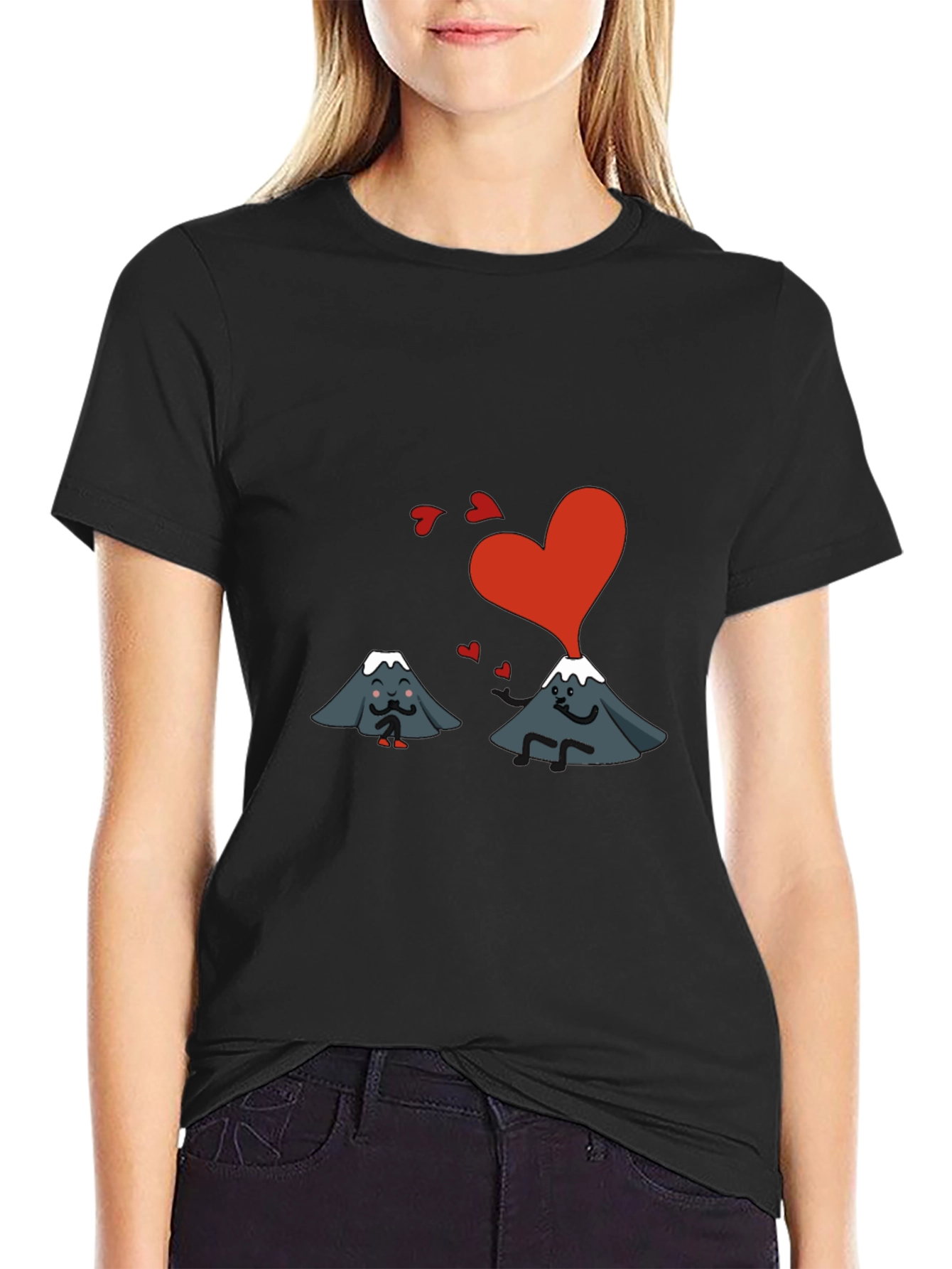 Volcano Love T-Shirt - Black - Cute Graphic Tee