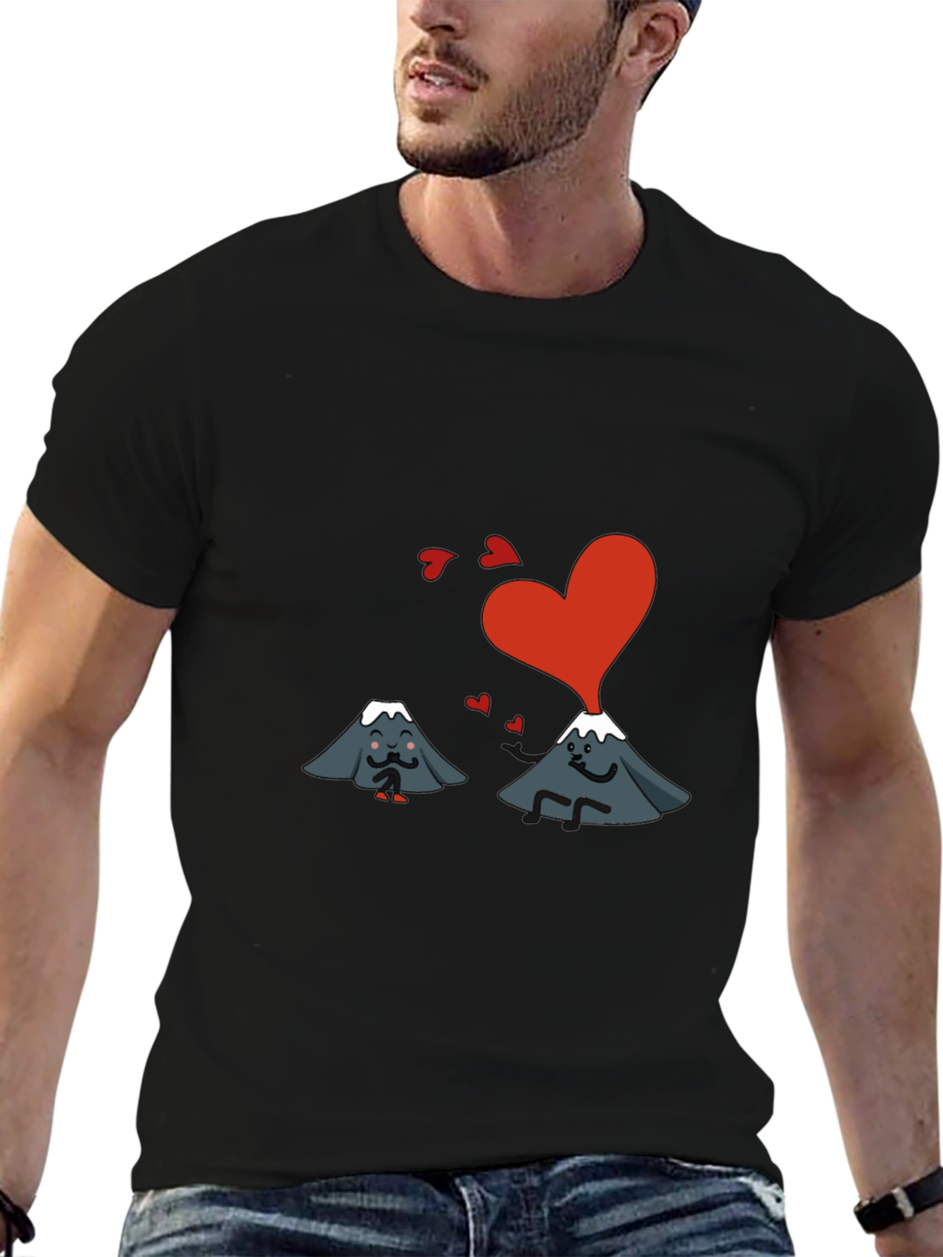 Volcano Love T-Shirt - Black - Cute Graphic Tee