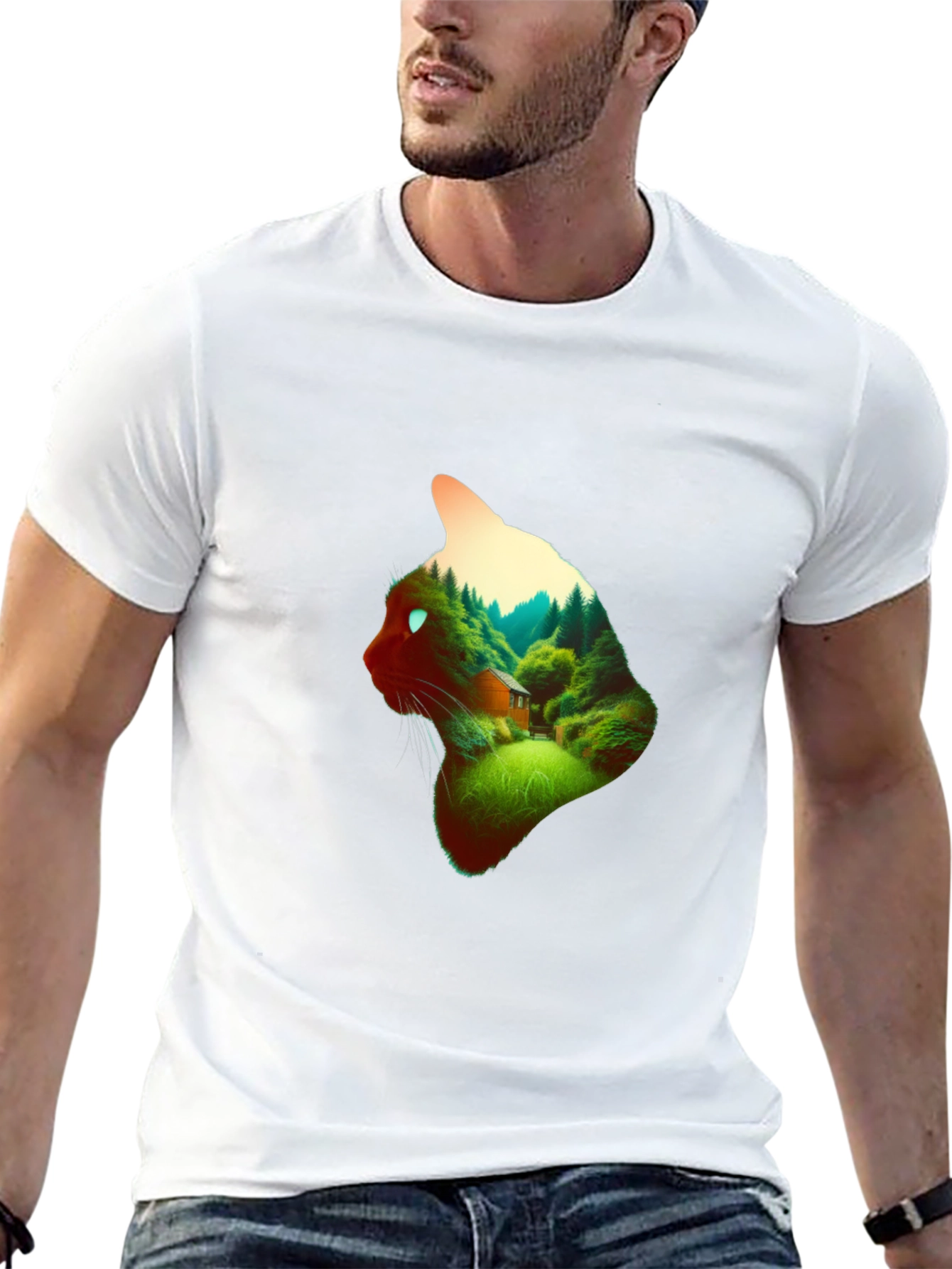 Cat Forest T-Shirt - Nature Lover Tee