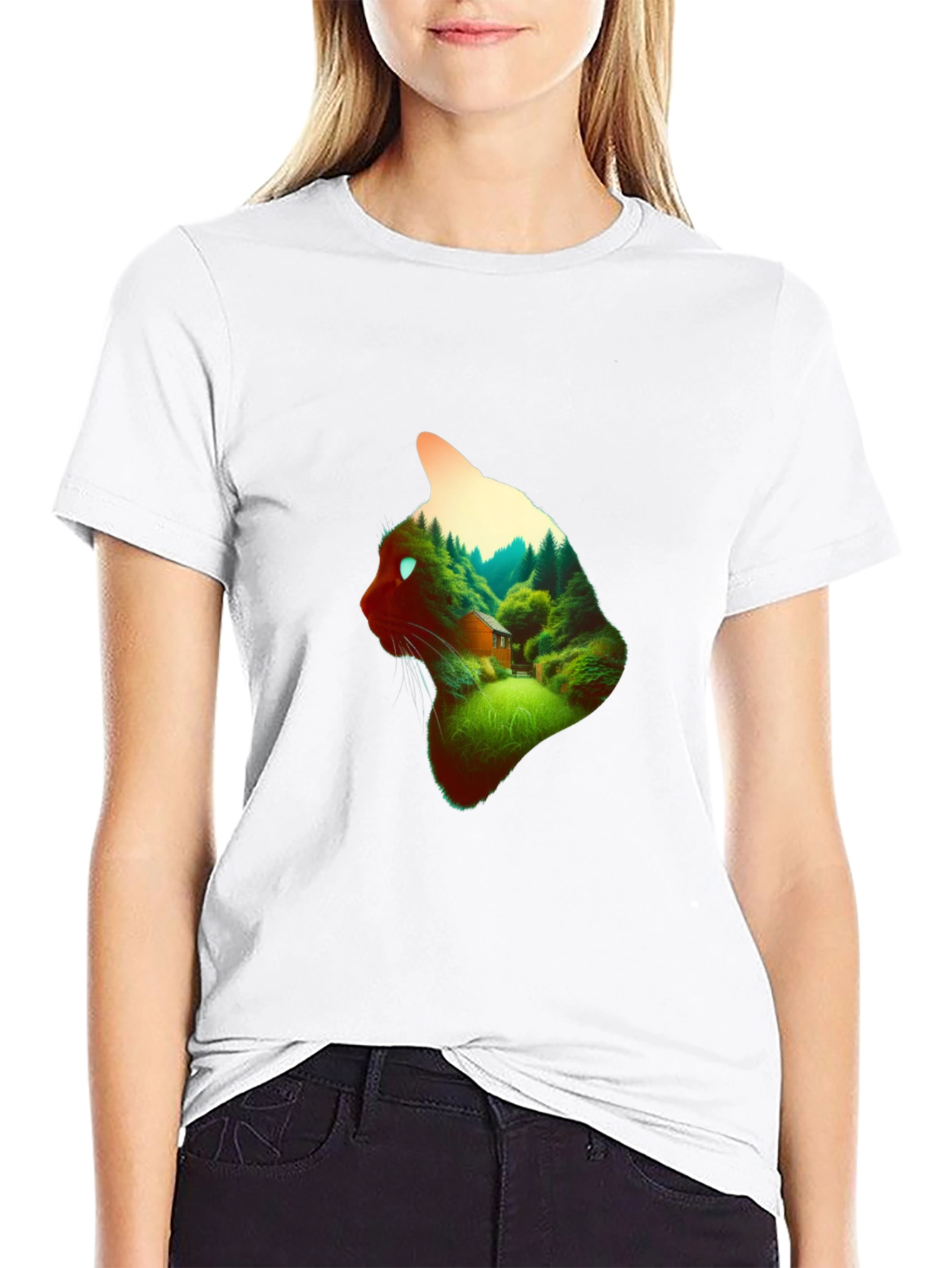 Cat Forest T-Shirt - Nature Lover Tee