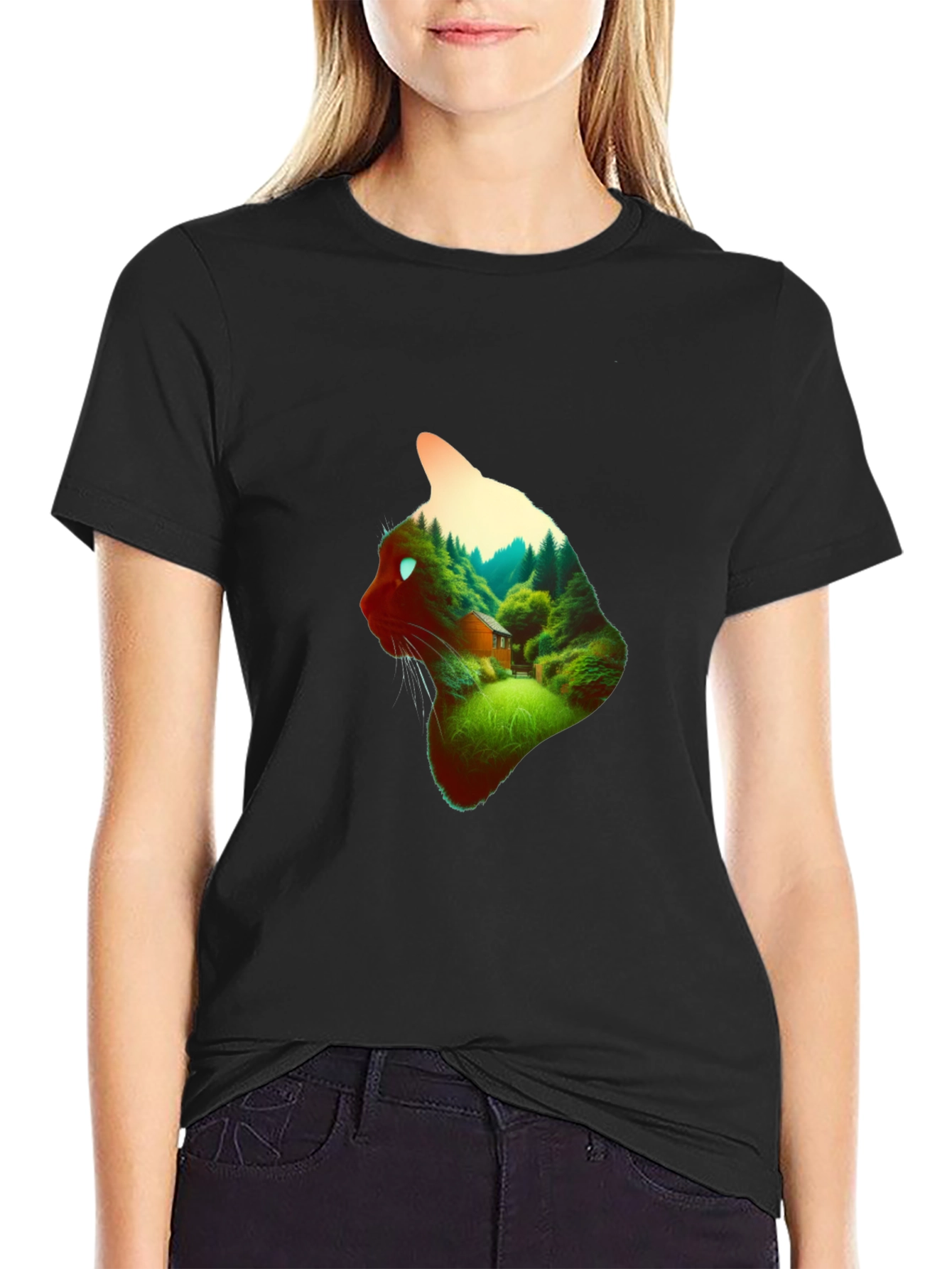 Cat Forest T-Shirt - Nature Lover Tee