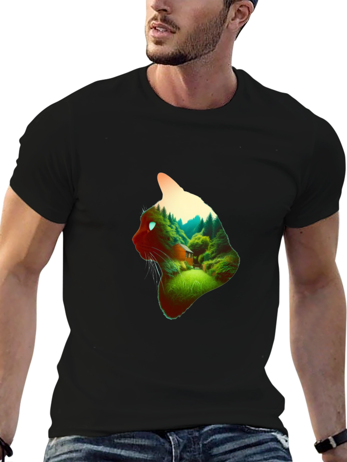 Cat Forest T-Shirt - Nature Lover Tee