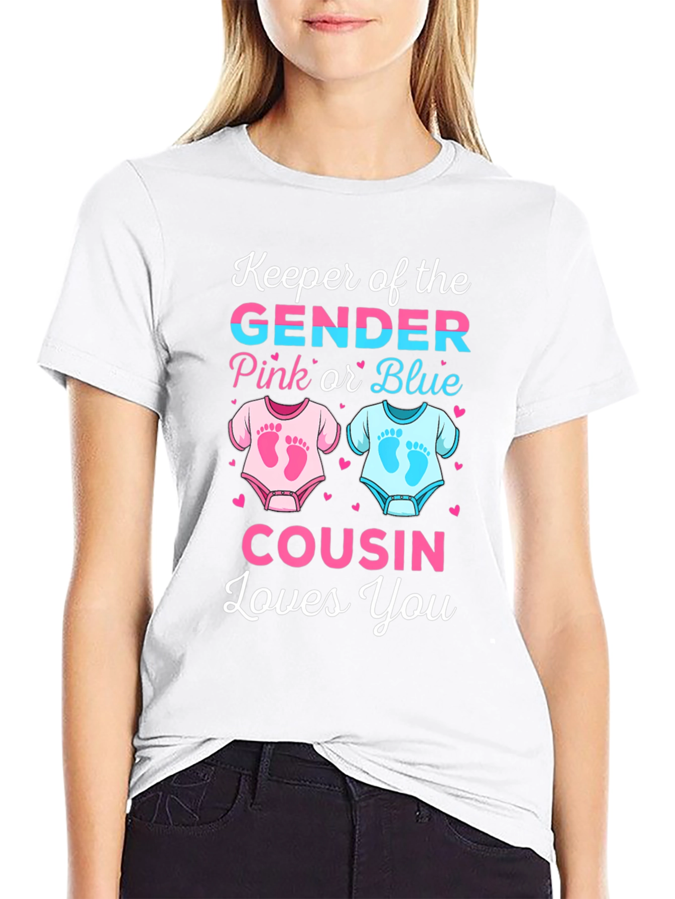 Gender Reveal Cousin T-Shirt - Pink or Blue