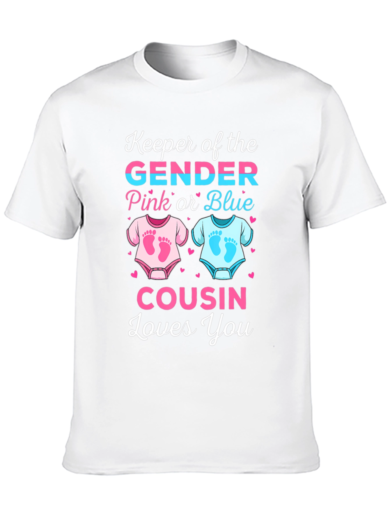 Gender Reveal Cousin T-Shirt - Pink or Blue