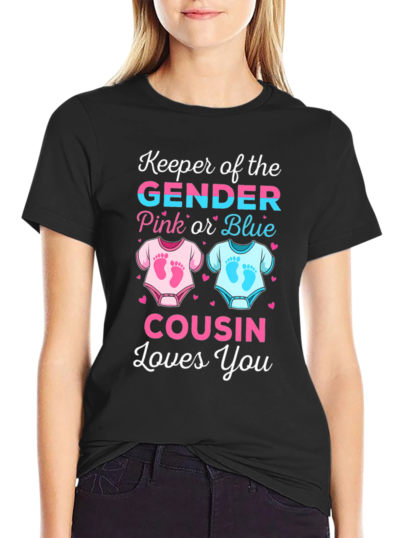 Gender Reveal Cousin T-Shirt - Pink or Blue