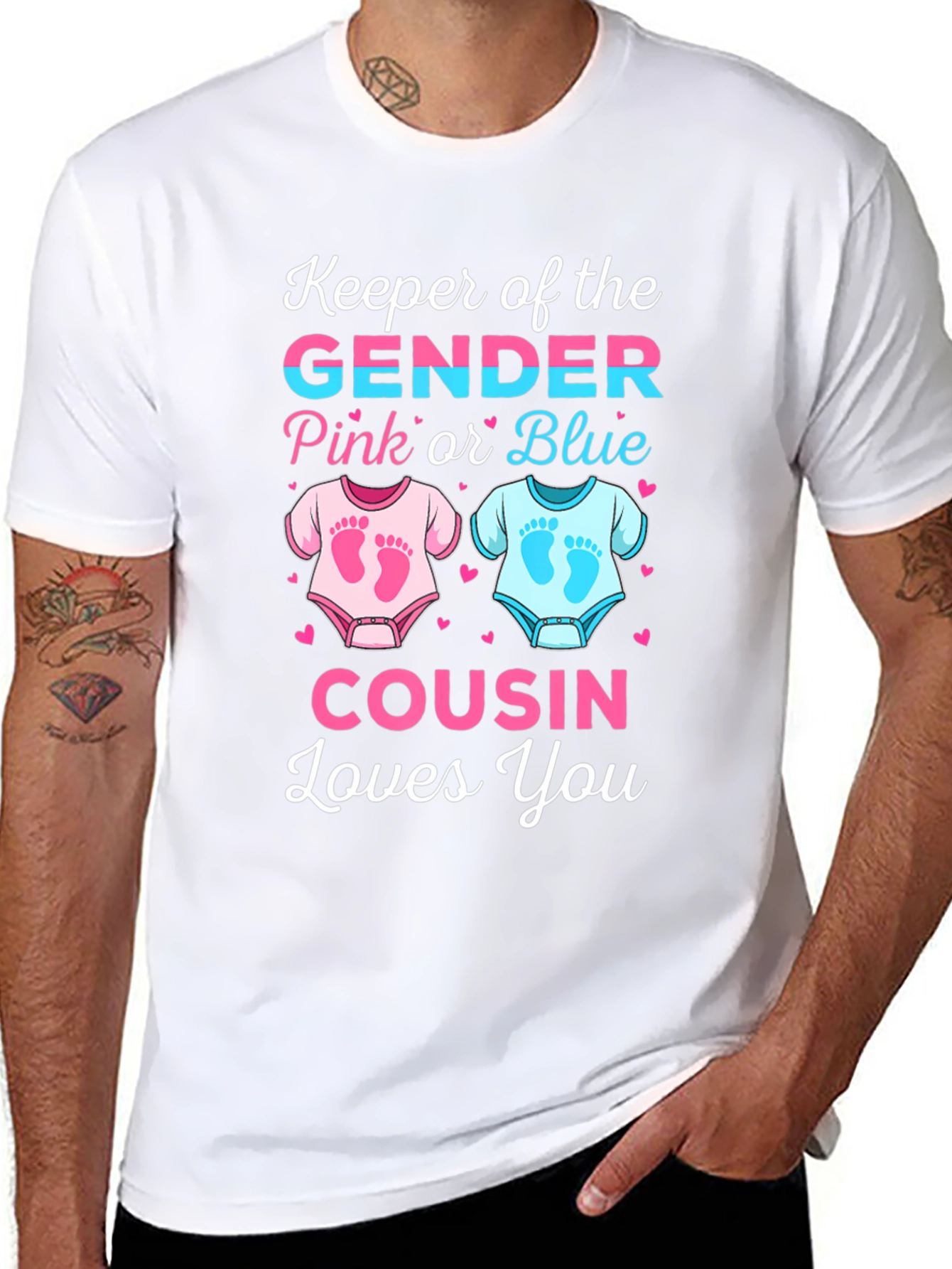 Gender Reveal Cousin T-Shirt - Pink or Blue