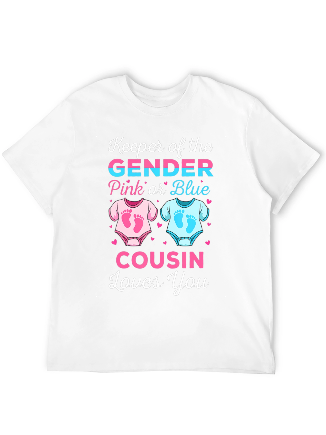 Gender Reveal Cousin T-Shirt - Pink or Blue