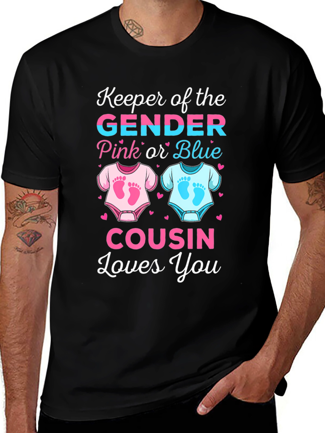 Gender Reveal Cousin T-Shirt - Pink or Blue