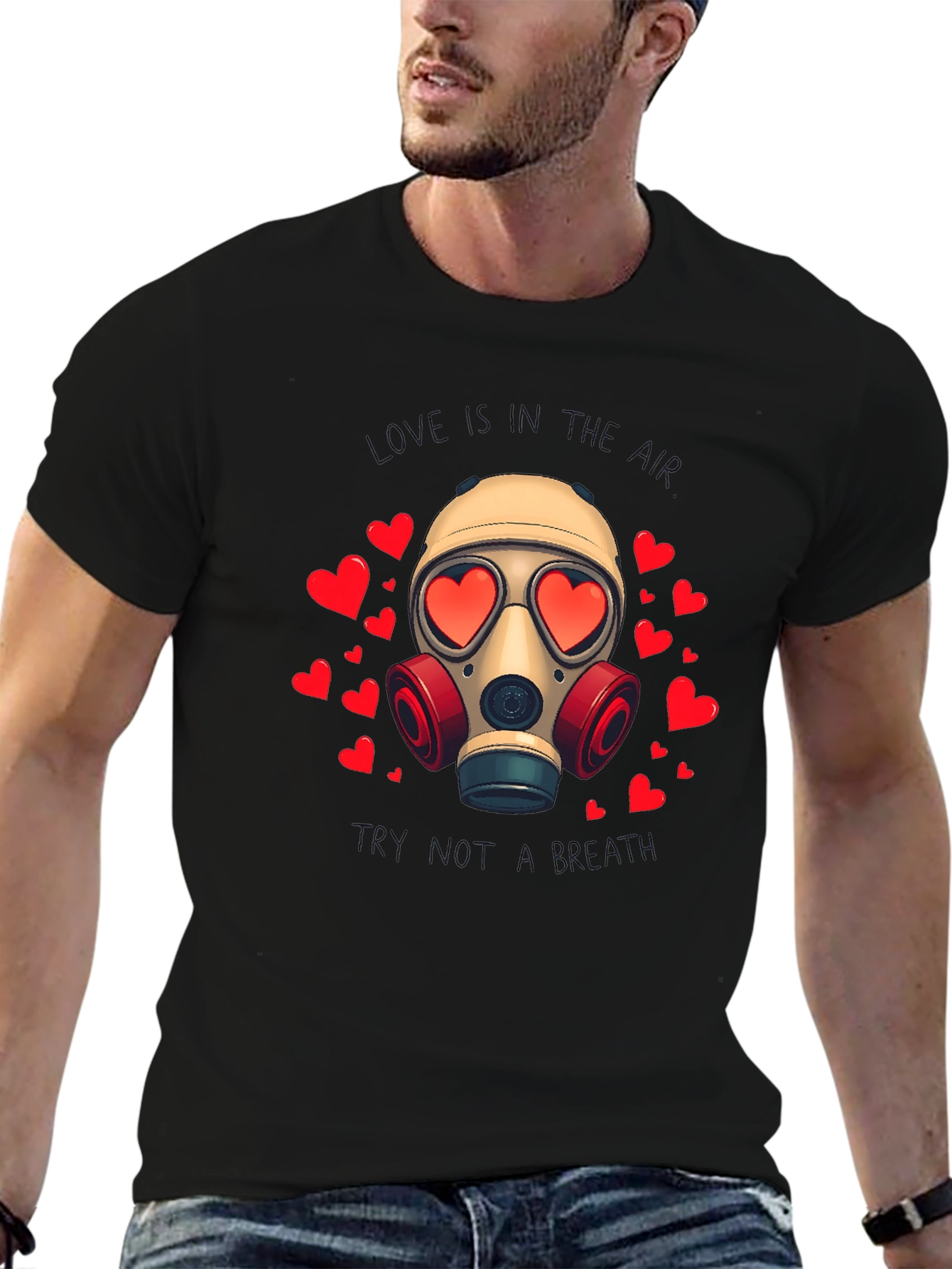 Love is a Toxic Gas Mask T-Shirt