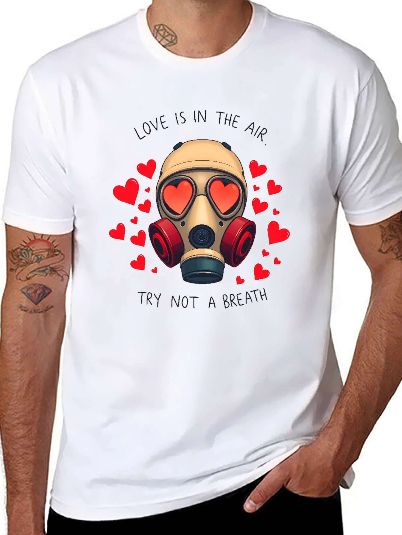 Love is a Toxic Gas Mask T-Shirt