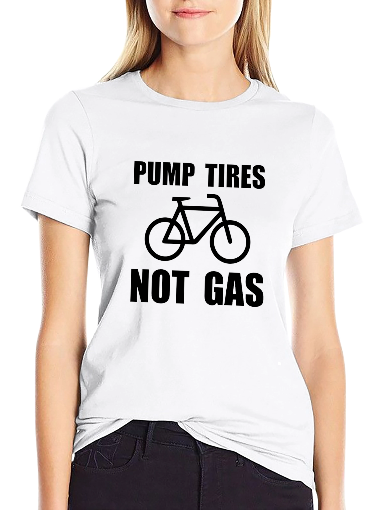 Pump Tires Not Gas - Black Graphic T-Shirt