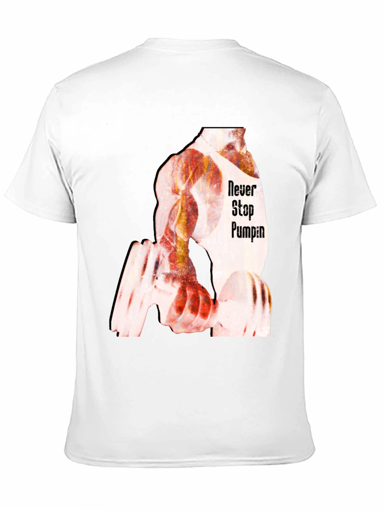 Never Stop Pumping Black Graphic T-Shirt