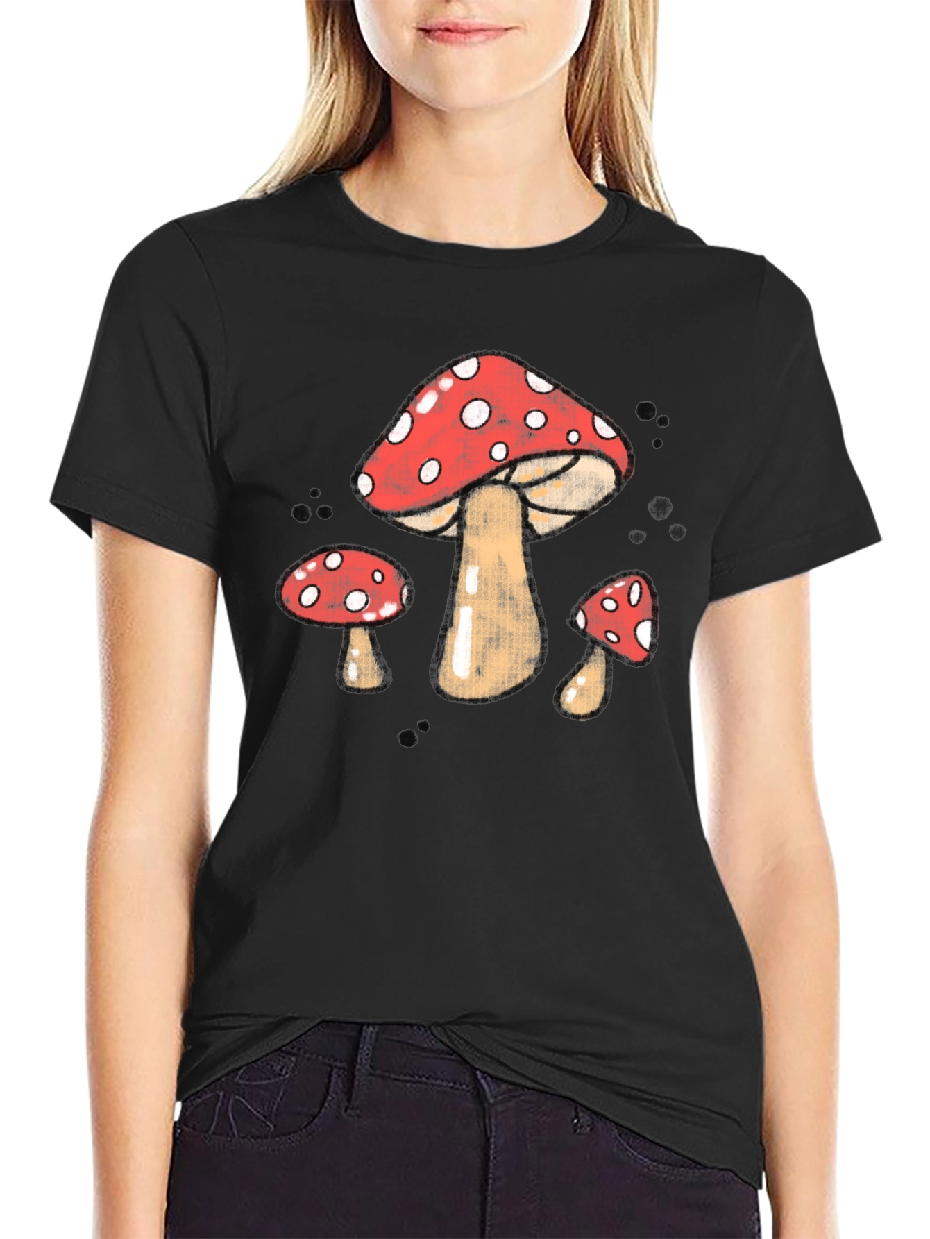 Mushroom Graphic T-Shirt - Red & White Fungi Print