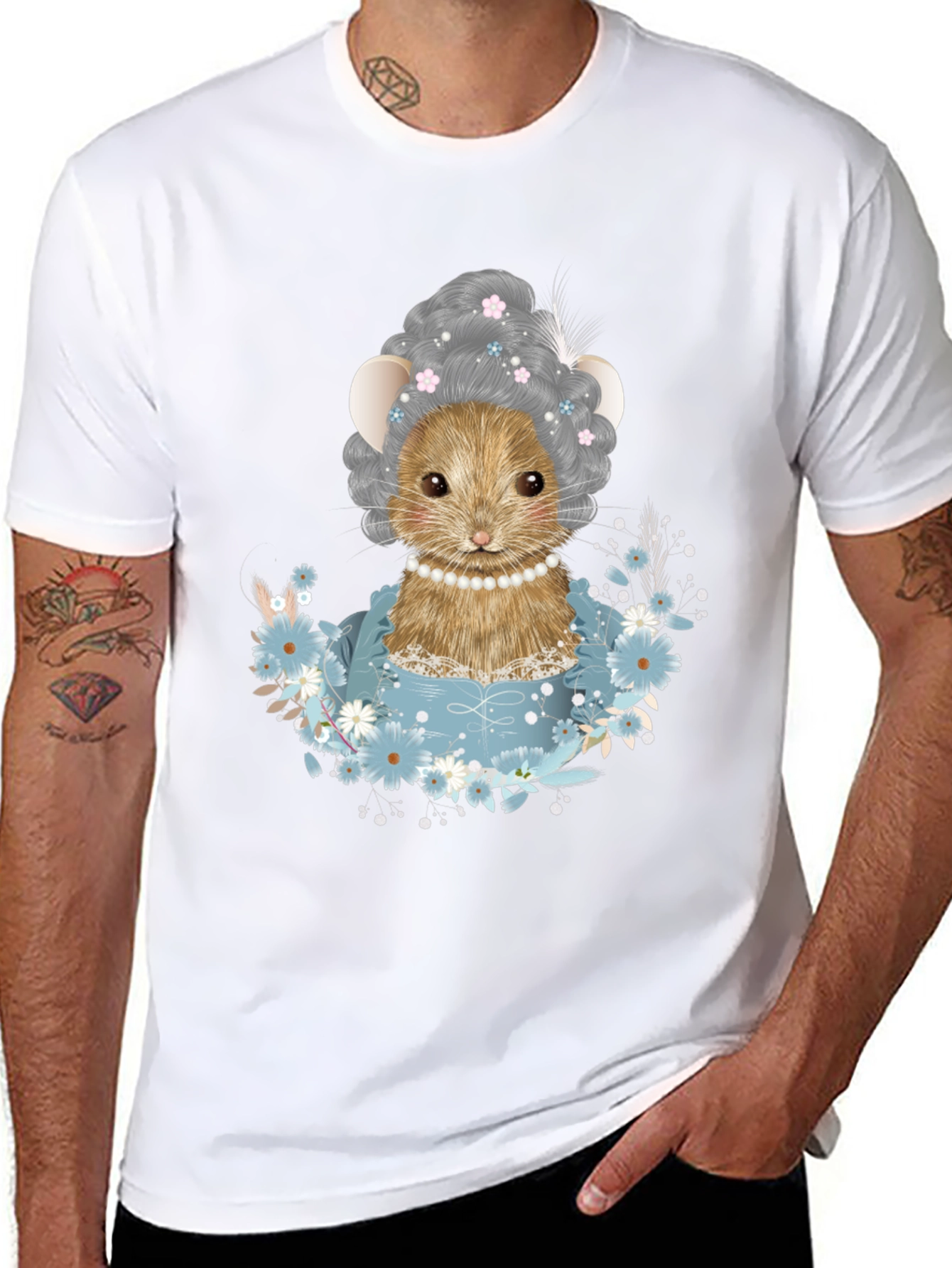 Cute Mouse in Teacup Graphic Tee