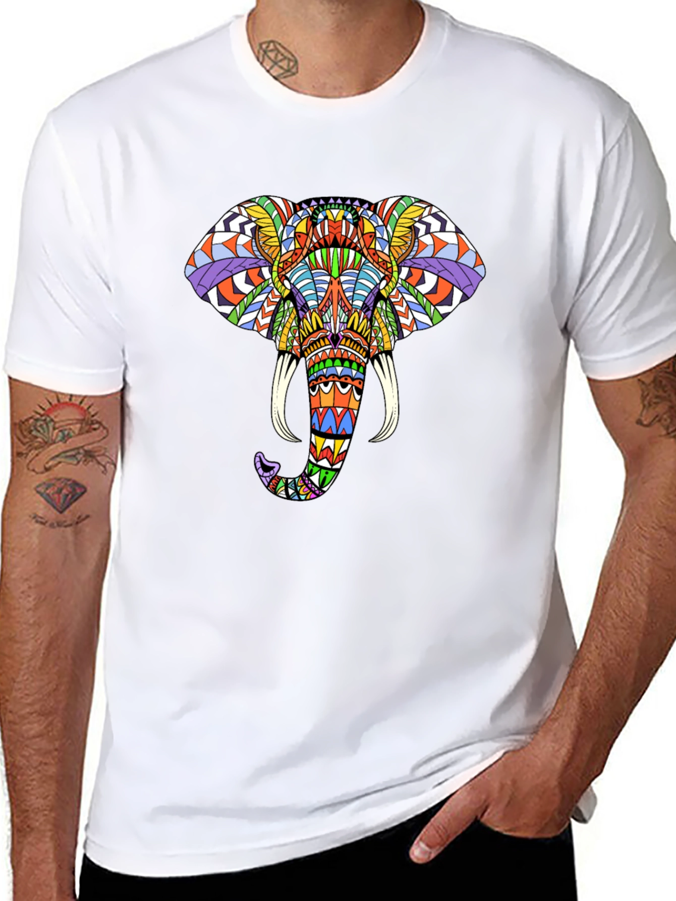 Elephant Graphic Tee - Vibrant & Unique Design