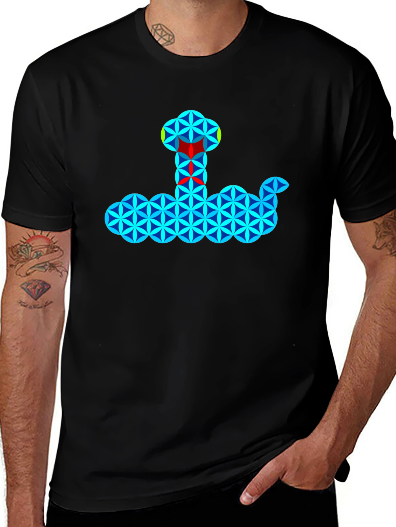 Geometric Snake T-Shirt - Cool Pattern Tee
