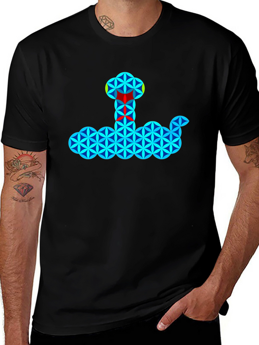 Geometric Snake T-Shirt - Cool Pattern Tee