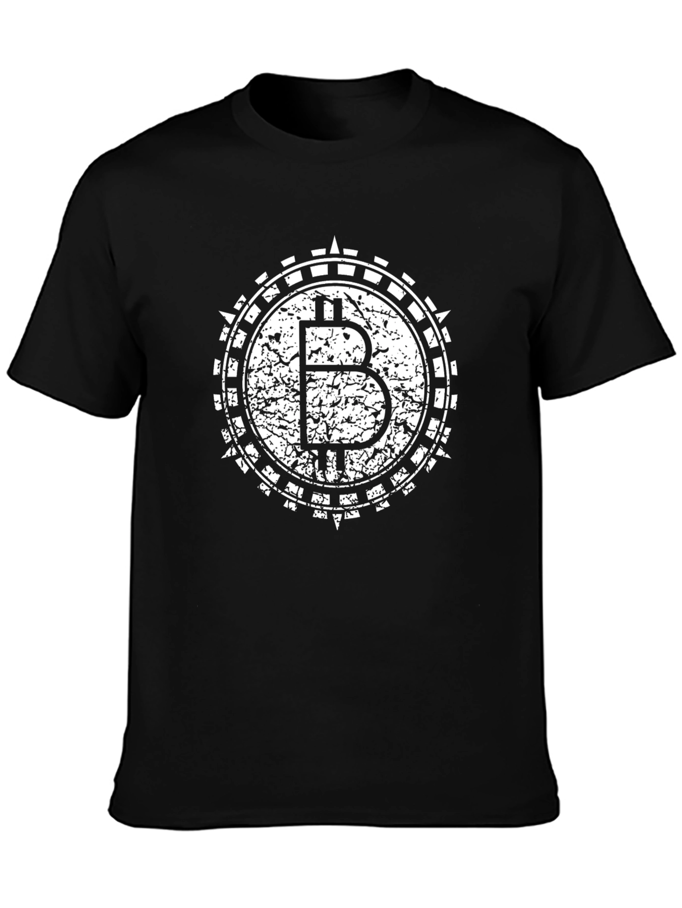 Bitcoin Distressed Logo Black T-Shirt