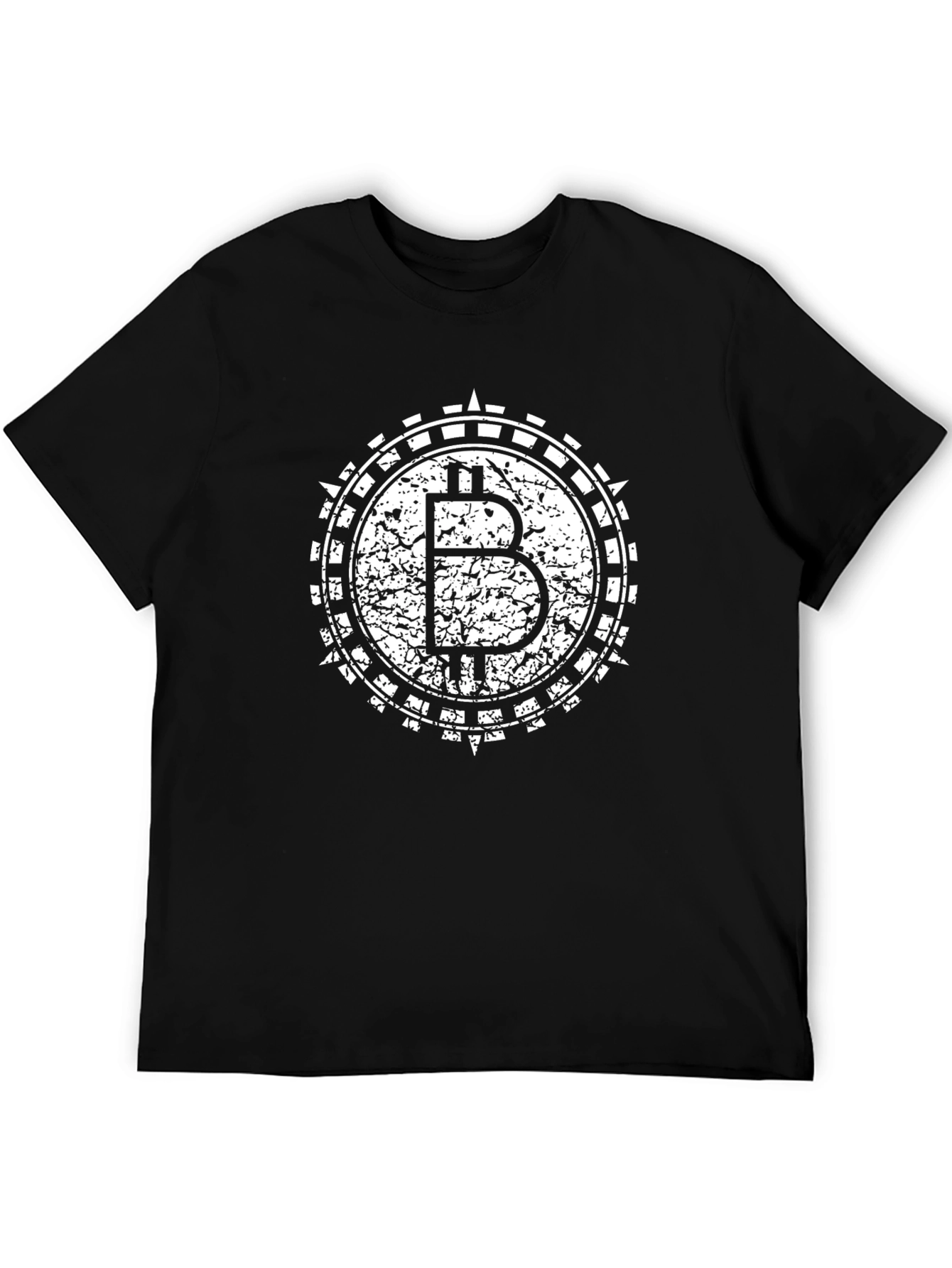 Bitcoin Distressed Logo Black T-Shirt