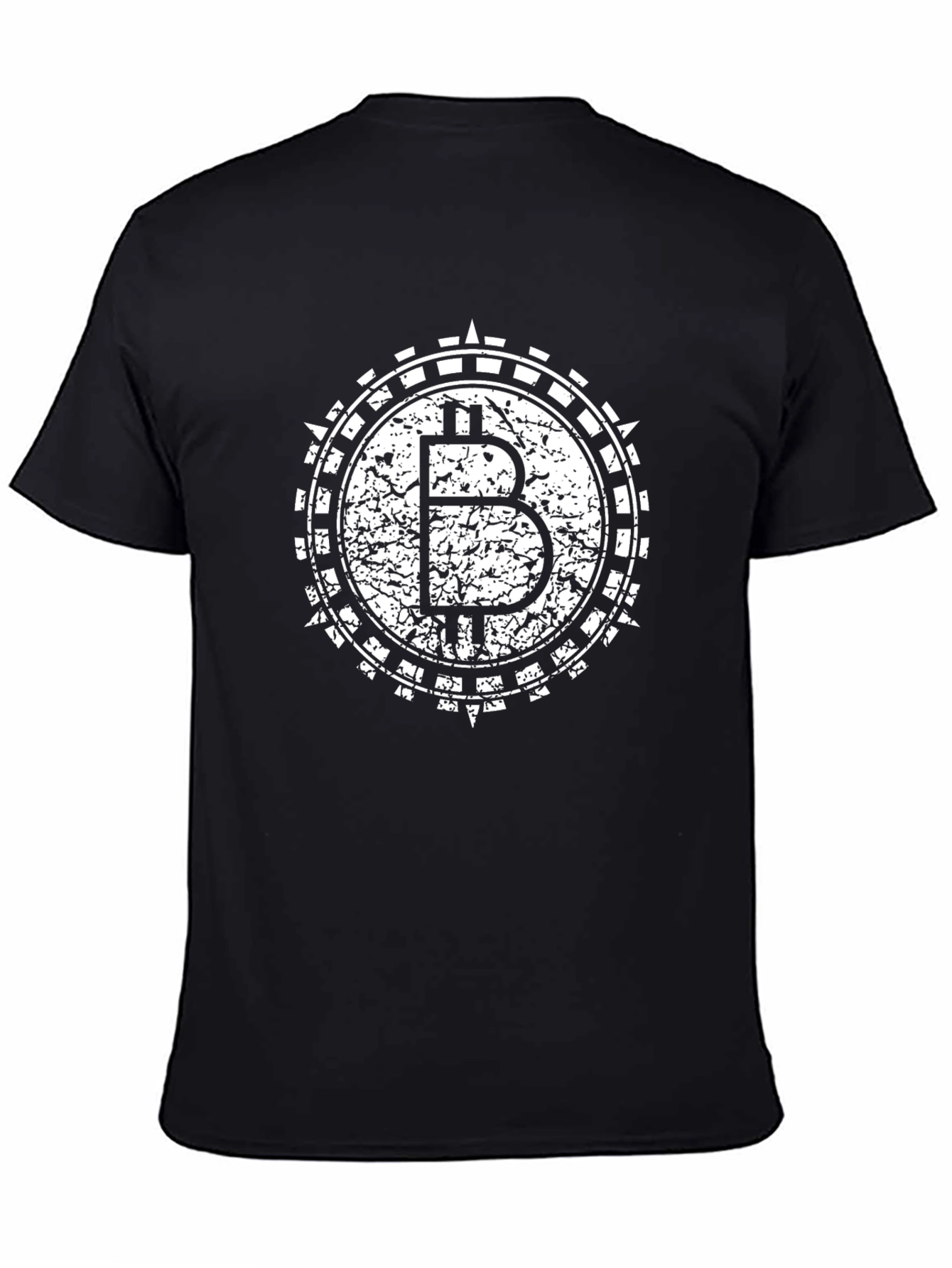 Bitcoin Distressed Logo Black T-Shirt