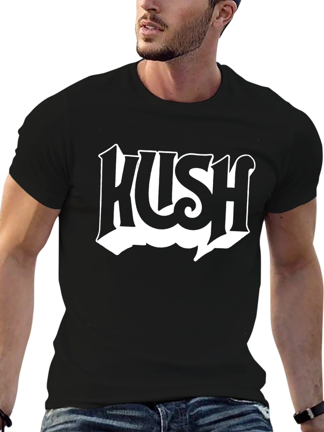 HUSH Graphic Print Black T-Shirt