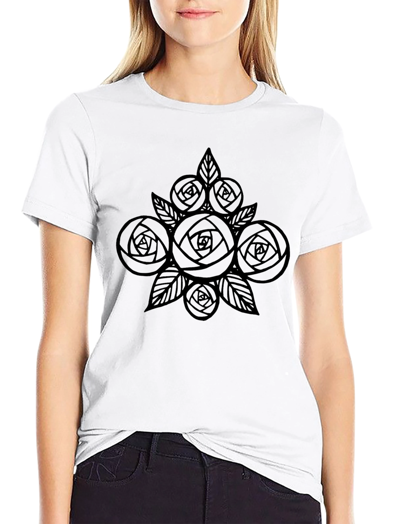 Rose Graphic Black T-Shirt