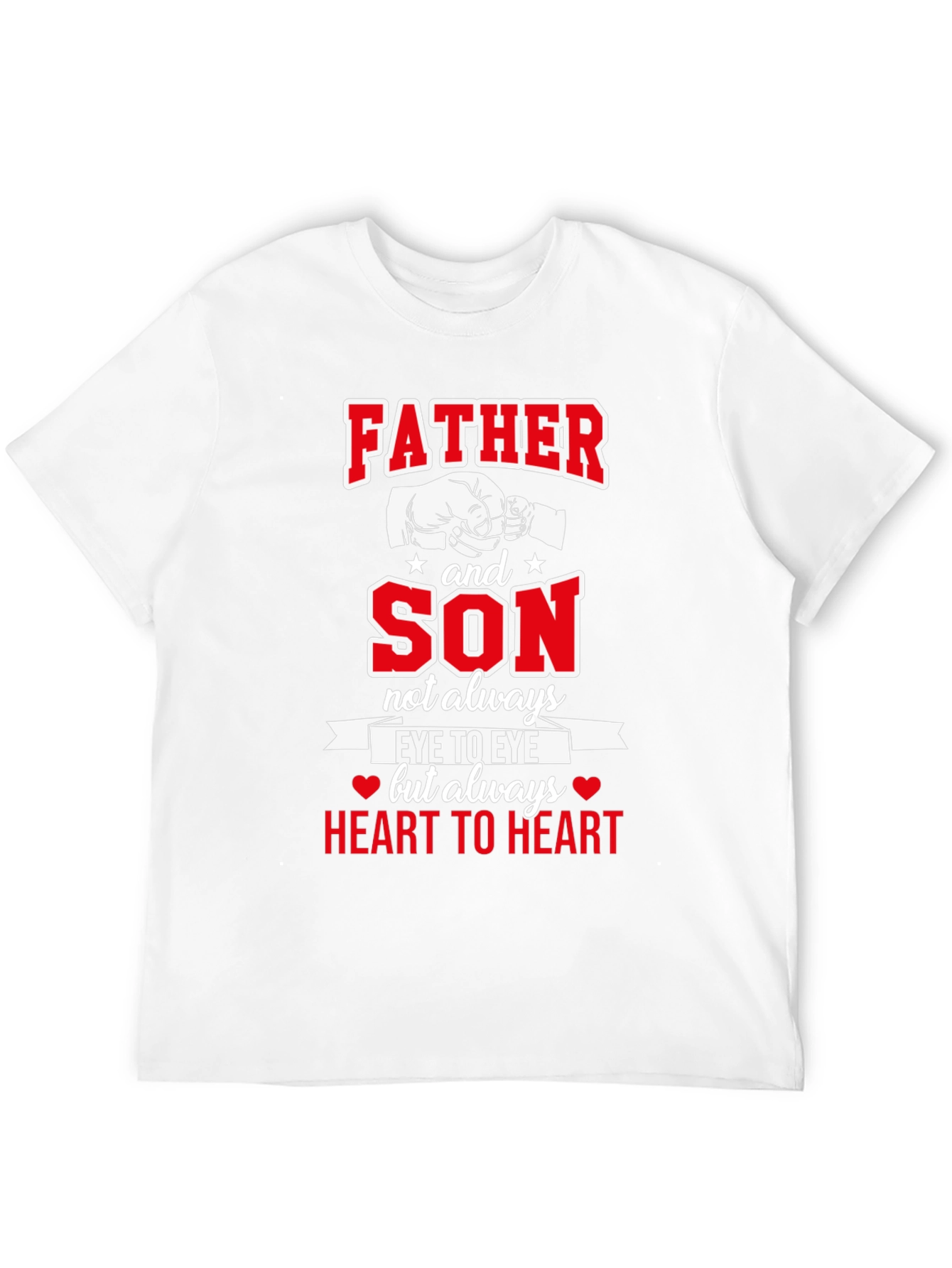 Father and Son Heart to Heart Black T-Shirt