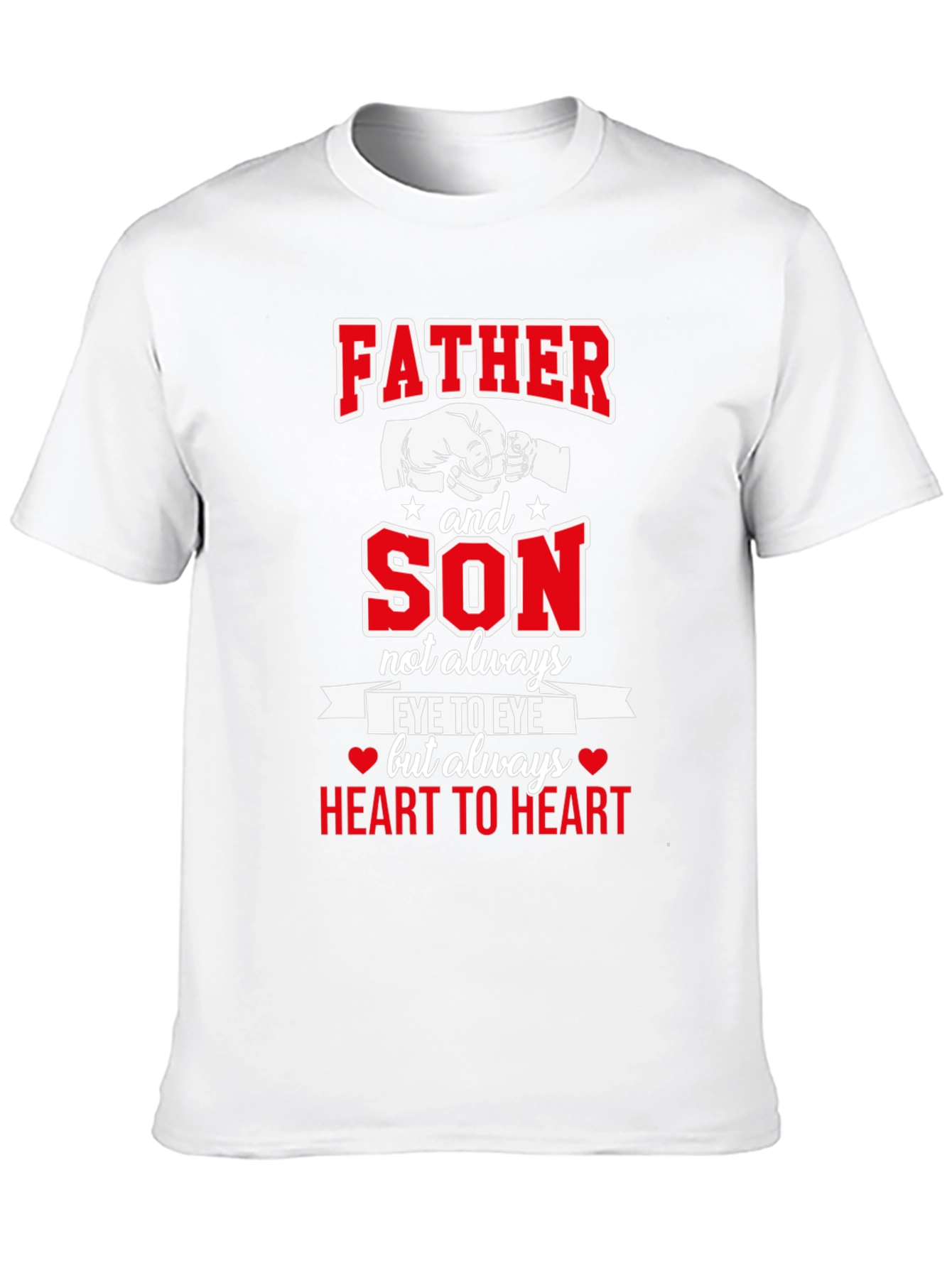 Father and Son Heart to Heart Black T-Shirt