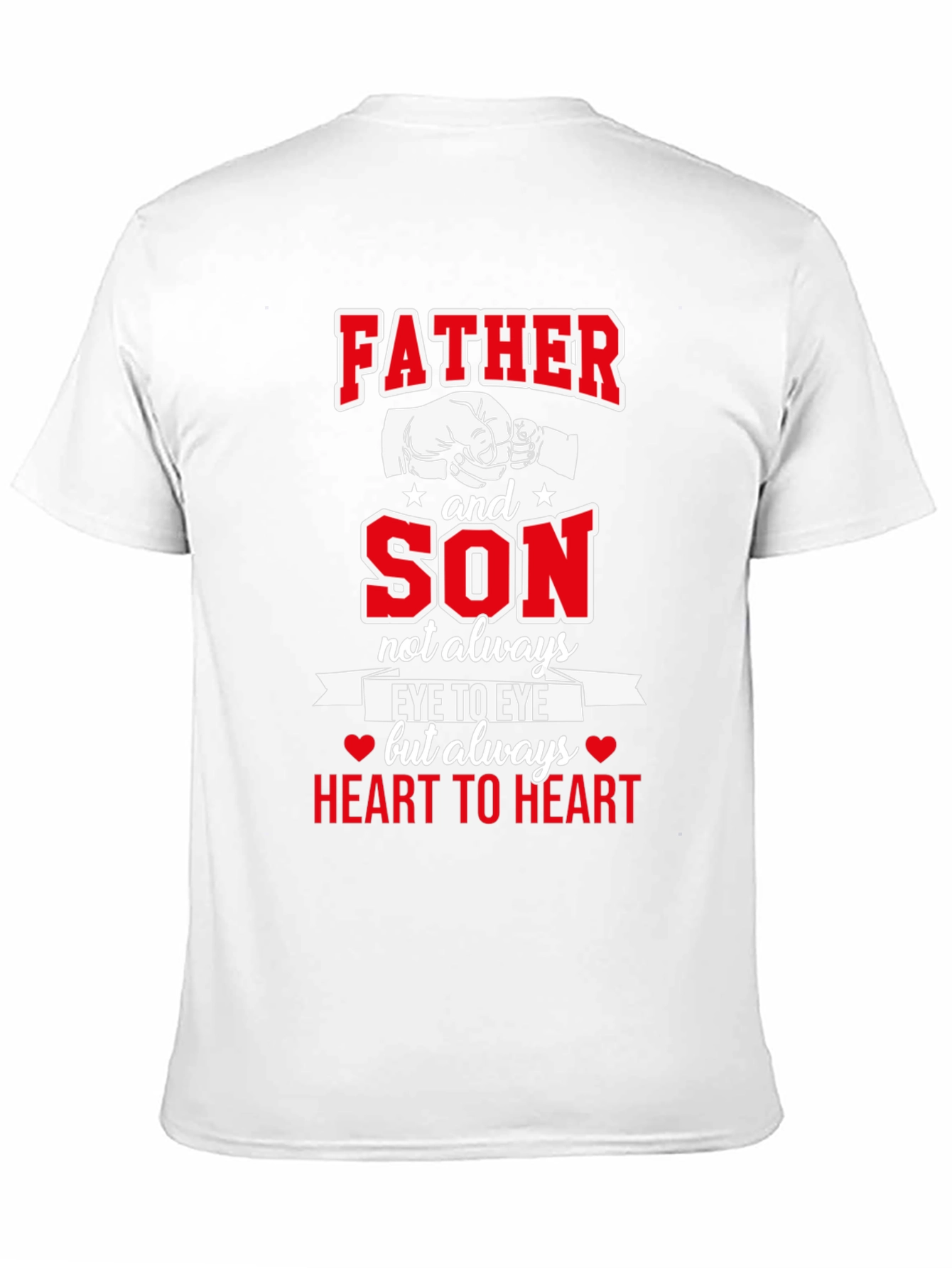 Father and Son Heart to Heart Black T-Shirt
