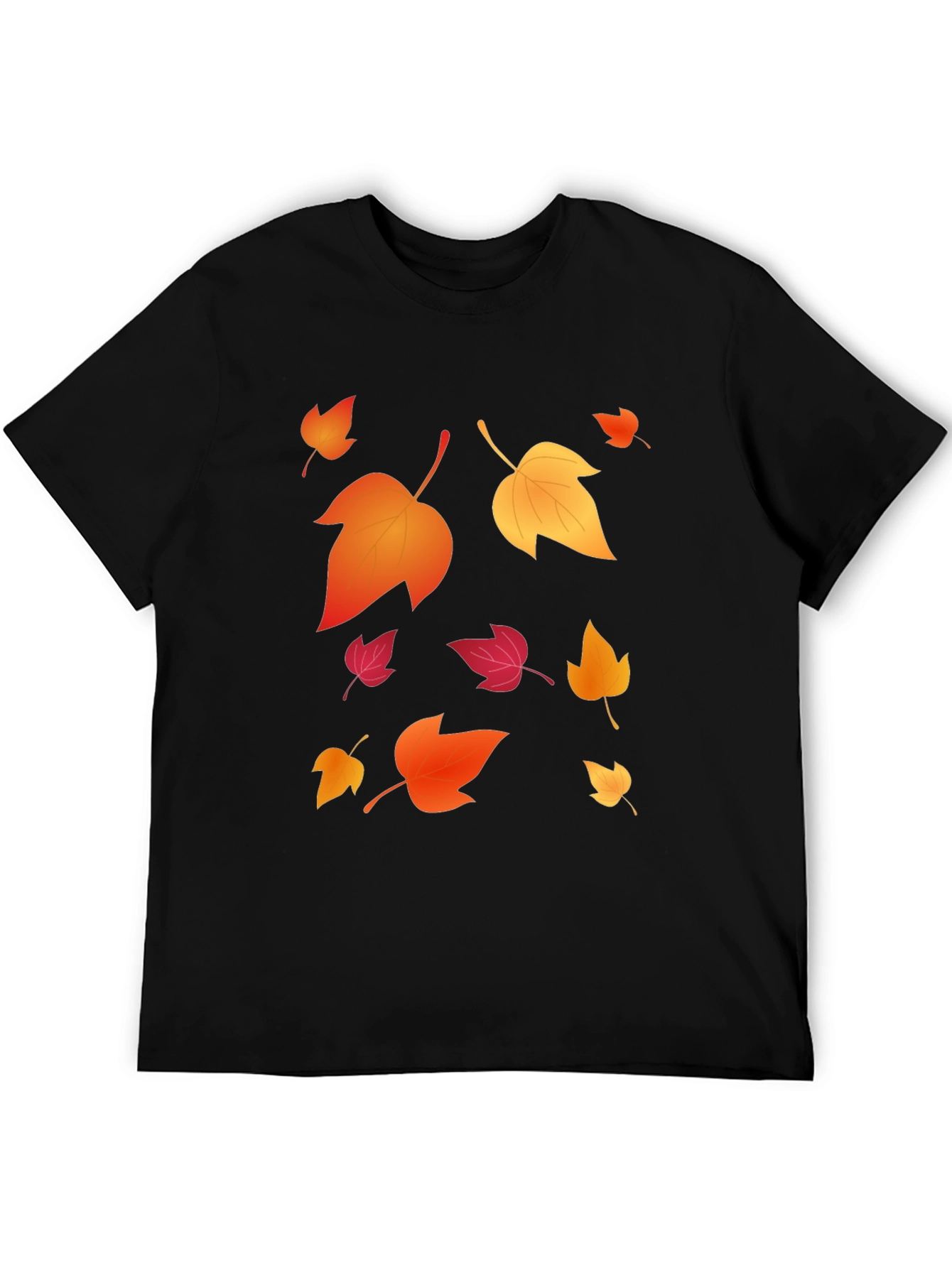 Autumn Leaves Graphic Black T-Shirt