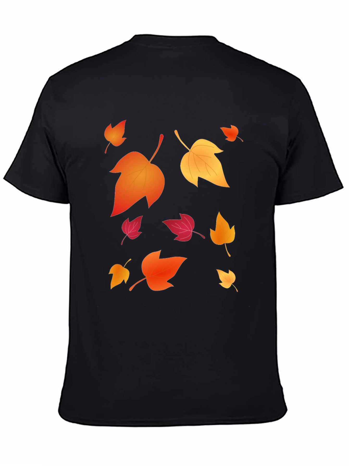 Autumn Leaves Graphic Black T-Shirt