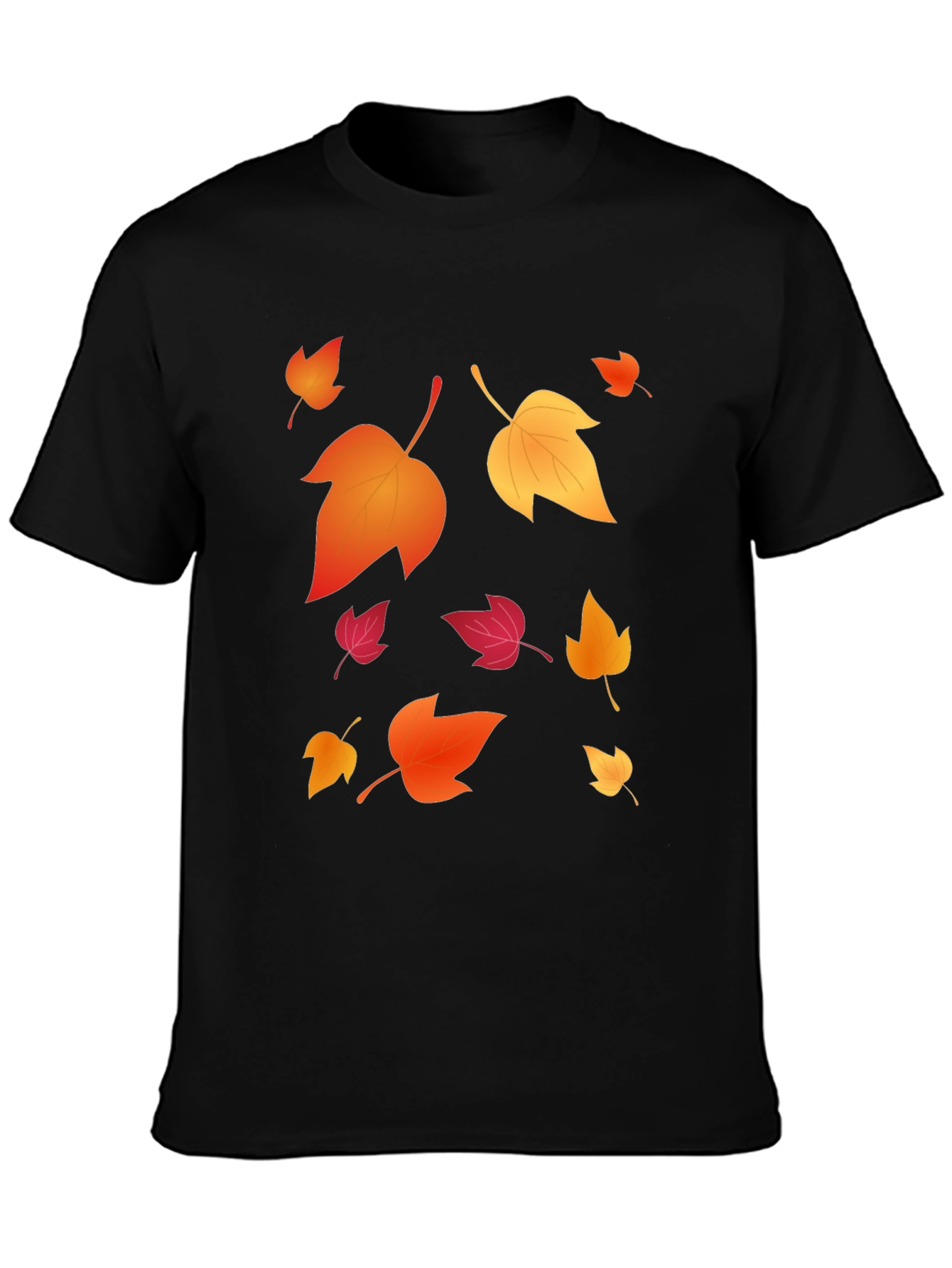 Autumn Leaves Graphic Black T-Shirt